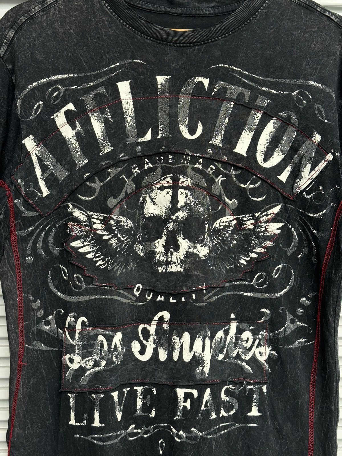 Affliction × Japanese Brand × Vintage Punk Affliction Skulls Riot Tees / Bjork Greenday Size US S / EU 44-46 / 1 - 3 Thumbnail