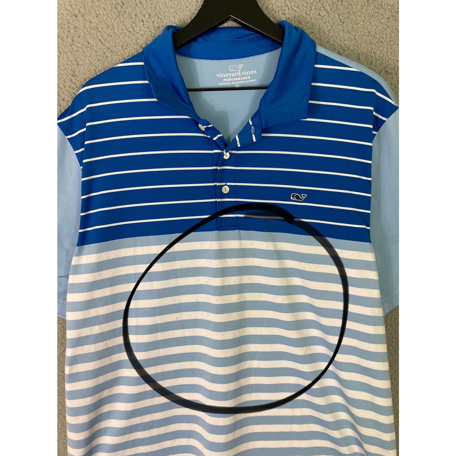 Vineyard Vines Vineyard Vines Men's XL Blue Spandex Golf Shirt Performance Size US XL / EU 56 / 4 - 2 Thumbnail