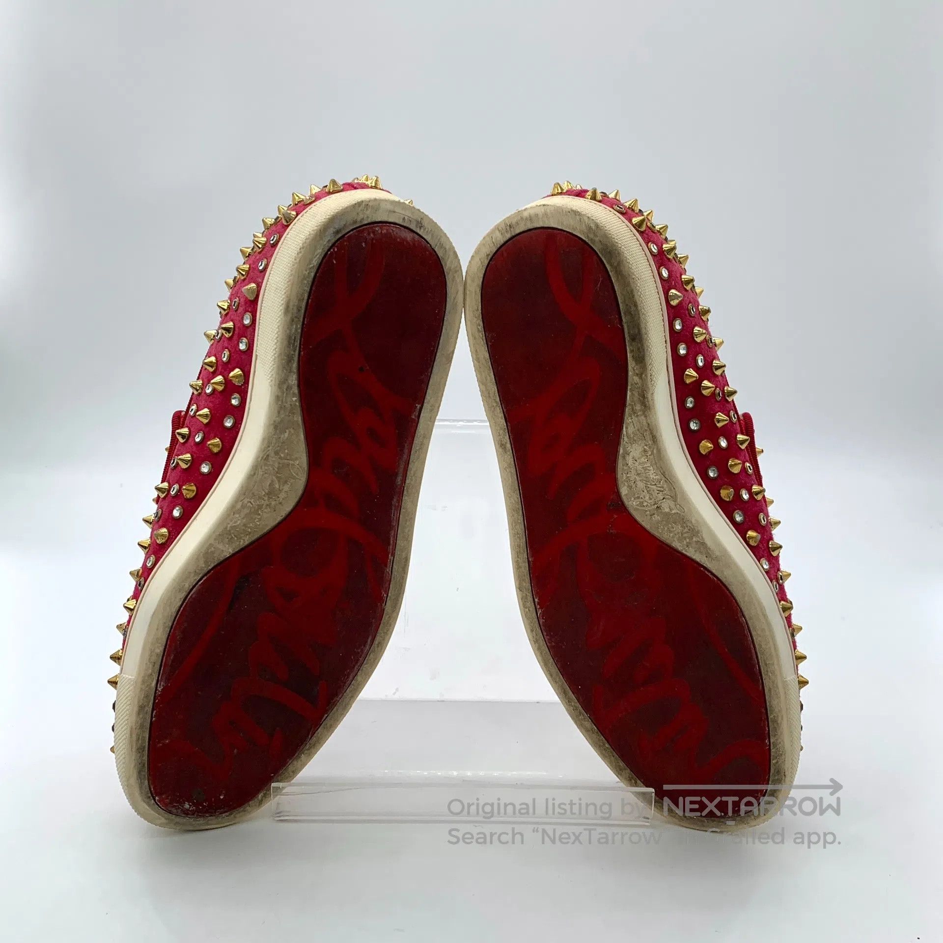 Christian Louboutin Christian Louboutin Red Full Stud Casual Flat Slip-On Loaf Size US 6.5 / IT 36.5 - 5 Thumbnail