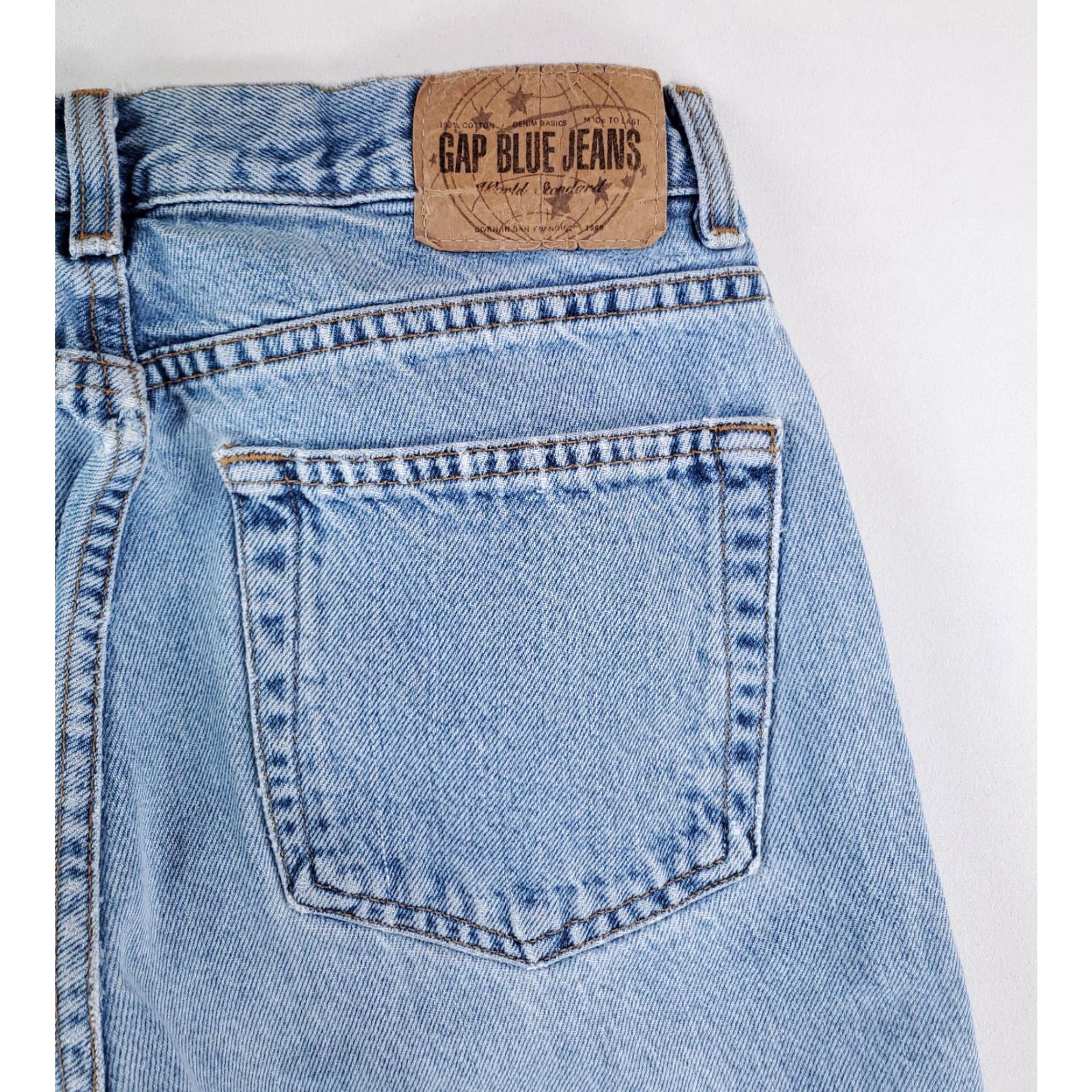 Gap VINTAGE GAP 90s Easy Fit Blue Jeans Distressed Zip Fly Mens 30 x 31 Actual 90s Denim, Loose, Regular Fit Mens Jeans Size US 30 / EU 46 - 7 Thumbnail