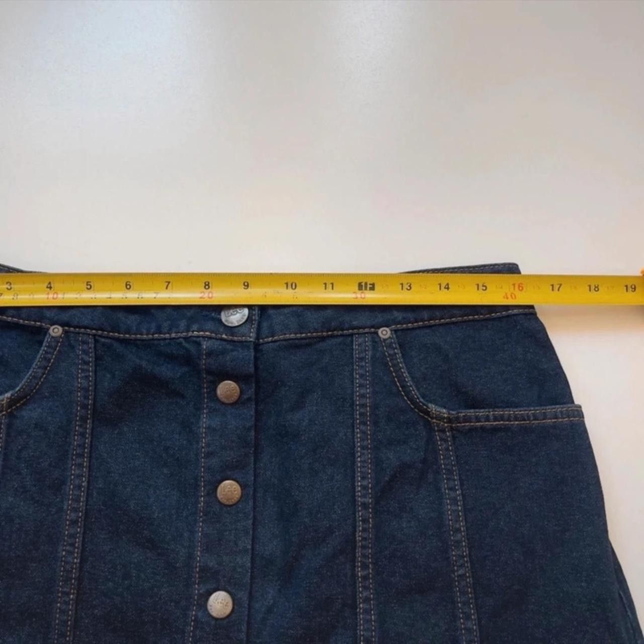 Lee Lee 70s Button Up Denim Skirt Size W32 Navy vintage style Size 32" / US 10 / IT 46 - 6 Thumbnail