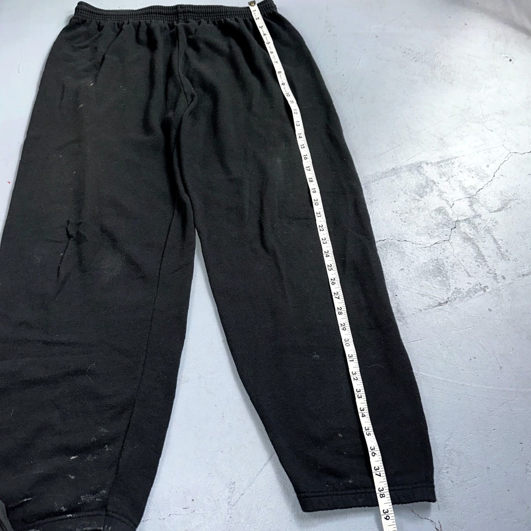 Fruit Of The Loom VINTAGE Fruit of the Loom Sweatpants 70s Fleece Black Adult L Men Regular Drawstring 90s Theme Size US 33 - 4 Thumbnail