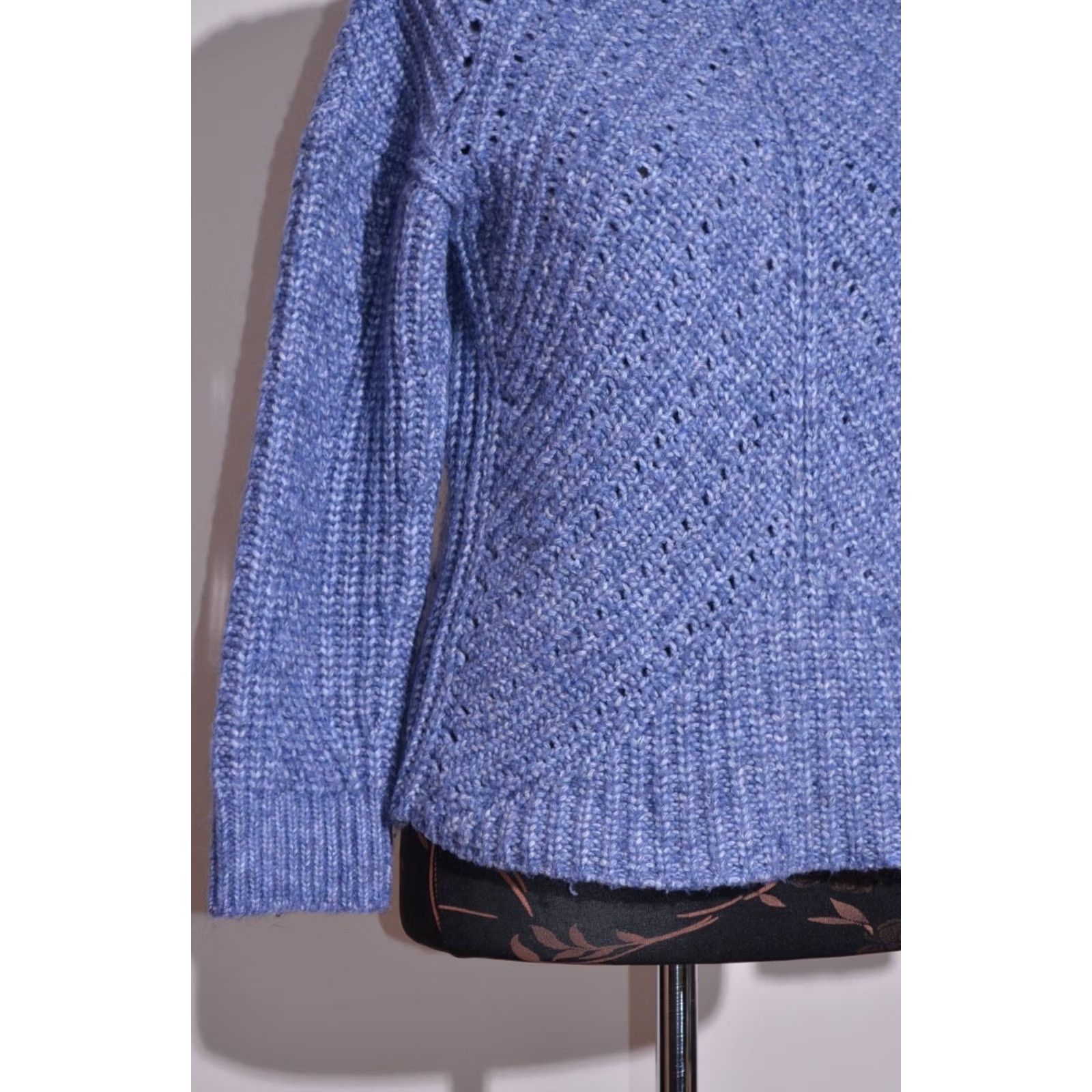 Massimo Dutti Massimo Dutti Womens Jumper Sweater Blue Wool Blend Knit Round Neck S Pullover Italy Yarn Made in Spain Casual Winter Womens Size S / US 4 / IT 40 - 3 Thumbnail