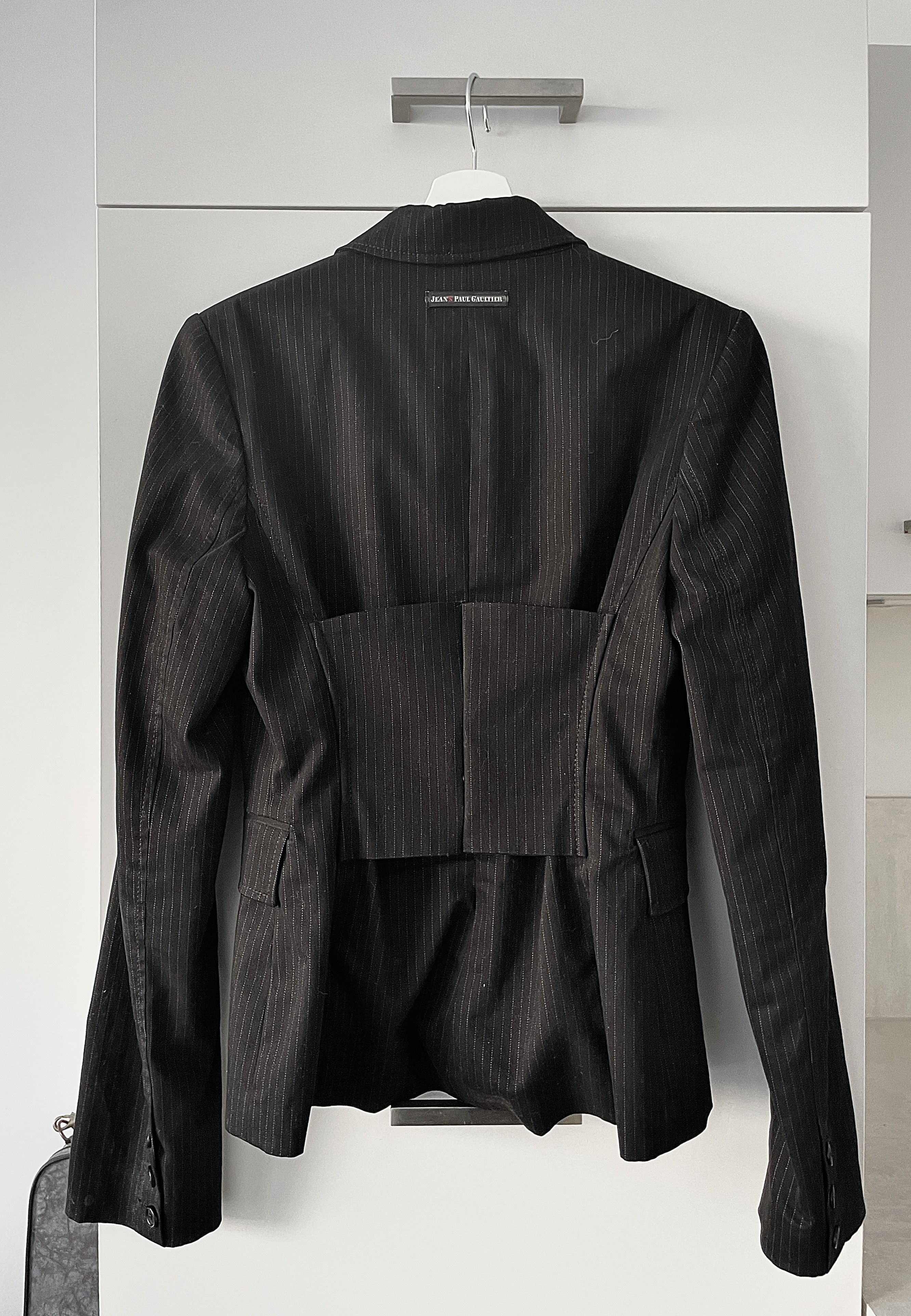 Jean Paul Gaultier Jean Paul Gaultier Black Pinstripe Tailored Blazer - 1990s Size S / US 4 / IT 40 - 1 Thumbnail