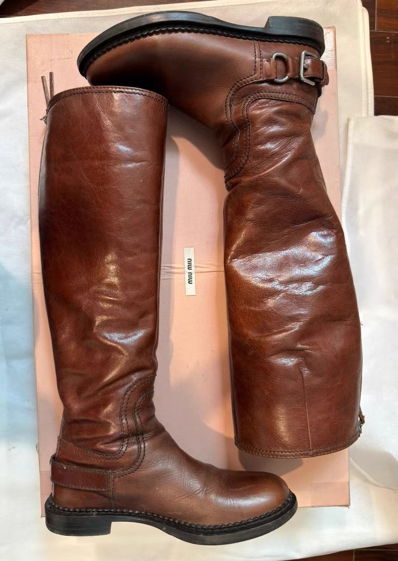 Miu Miu Miu Miu Tall Boots。Q9 Size US 5 / IT 35 - 7 Thumbnail