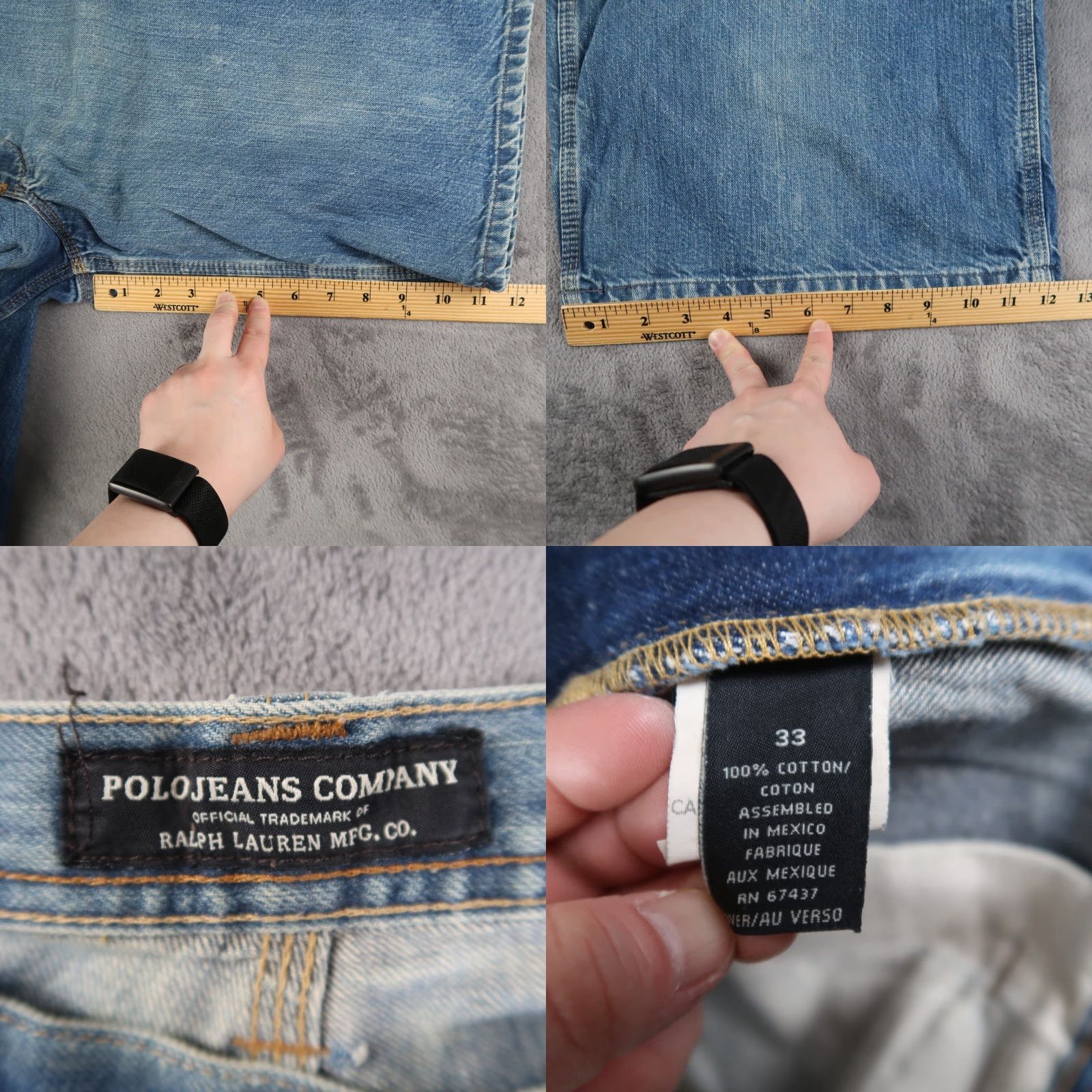 Ralph Lauren VINTAGE Ralph Lauren Polo Jeans Co Carpenter Denim Shorts 33 Men Blue 90s Distressed Pockets Zipper Jeans Company Shirt? Size US XS / EU 42 / 0 - 8 Thumbnail