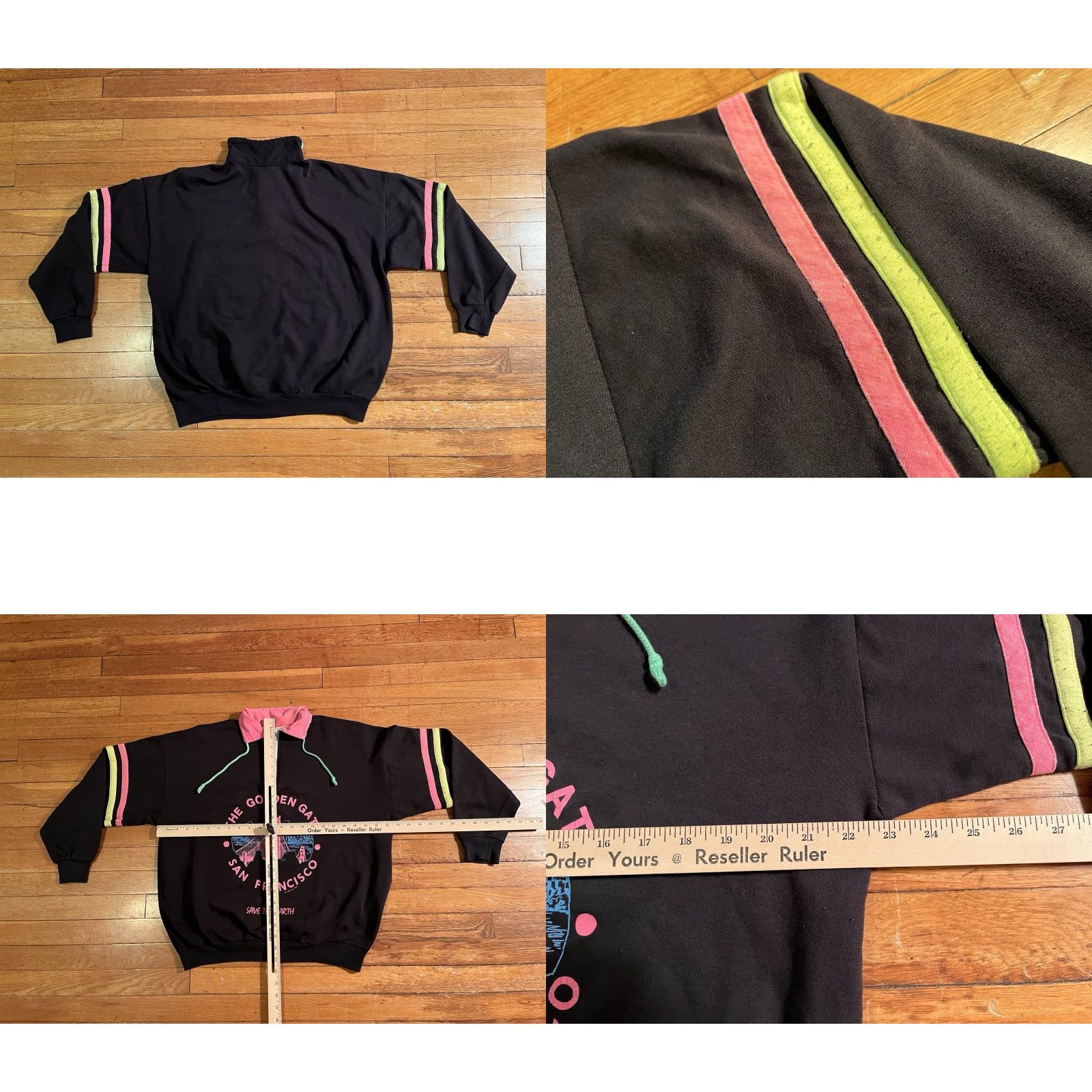 Vintage VINTAGE San Francisco Golden Gate Bridge Save the Earth Sweater L Black 1990 Size US L / EU 52-54 / 3 - 8 Thumbnail