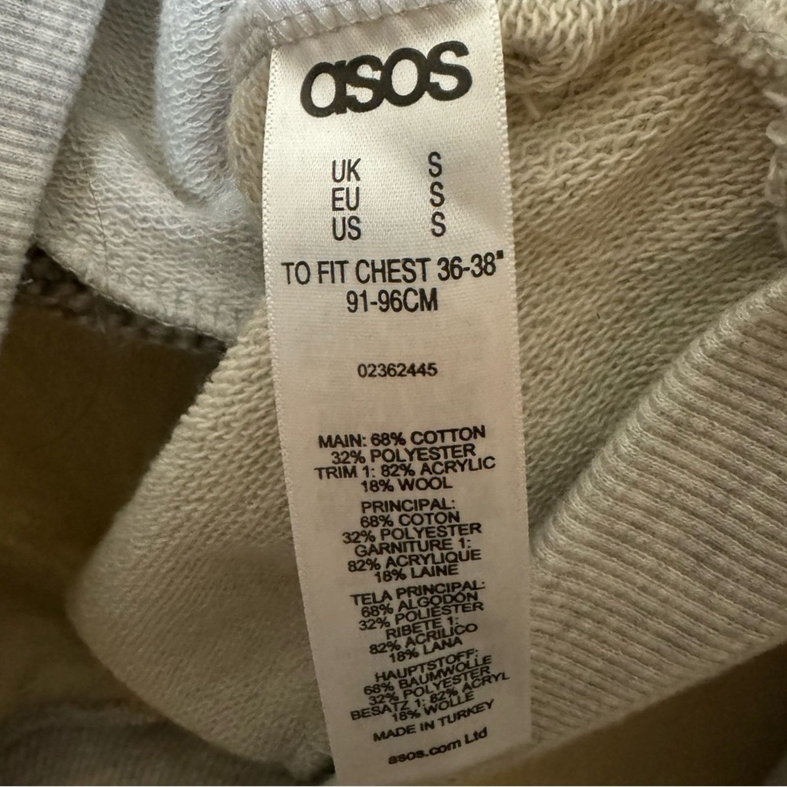 Asos ASOS Men’s Gray Wool Front Knit Zip Up Sweater Size S Size US S / EU 44-46 / 1 - 6 Thumbnail