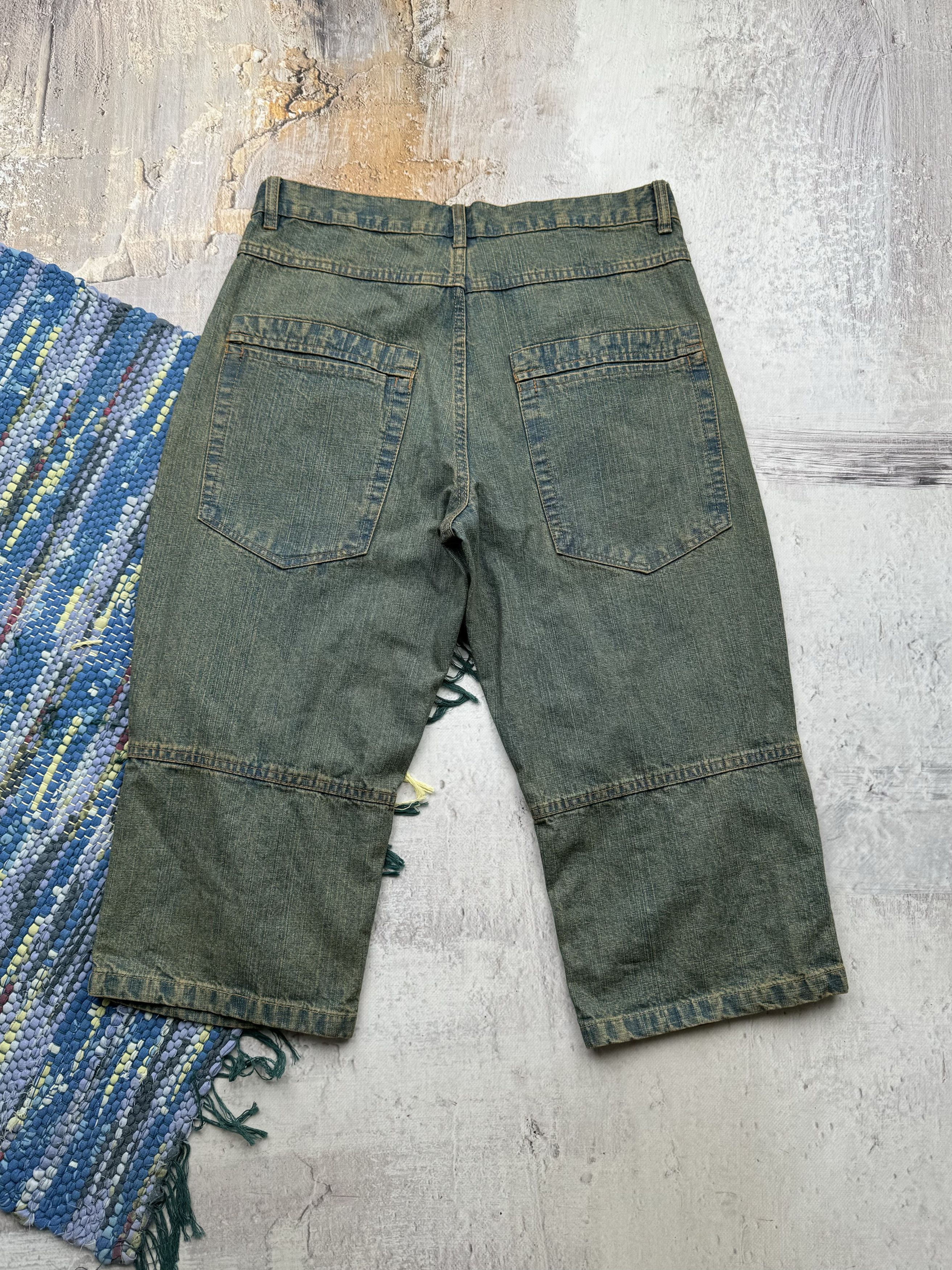 Japanese Brand Vintage Faded Long Wide Shorts A15D15(361) Size US 32 / EU 48 - 6 Thumbnail