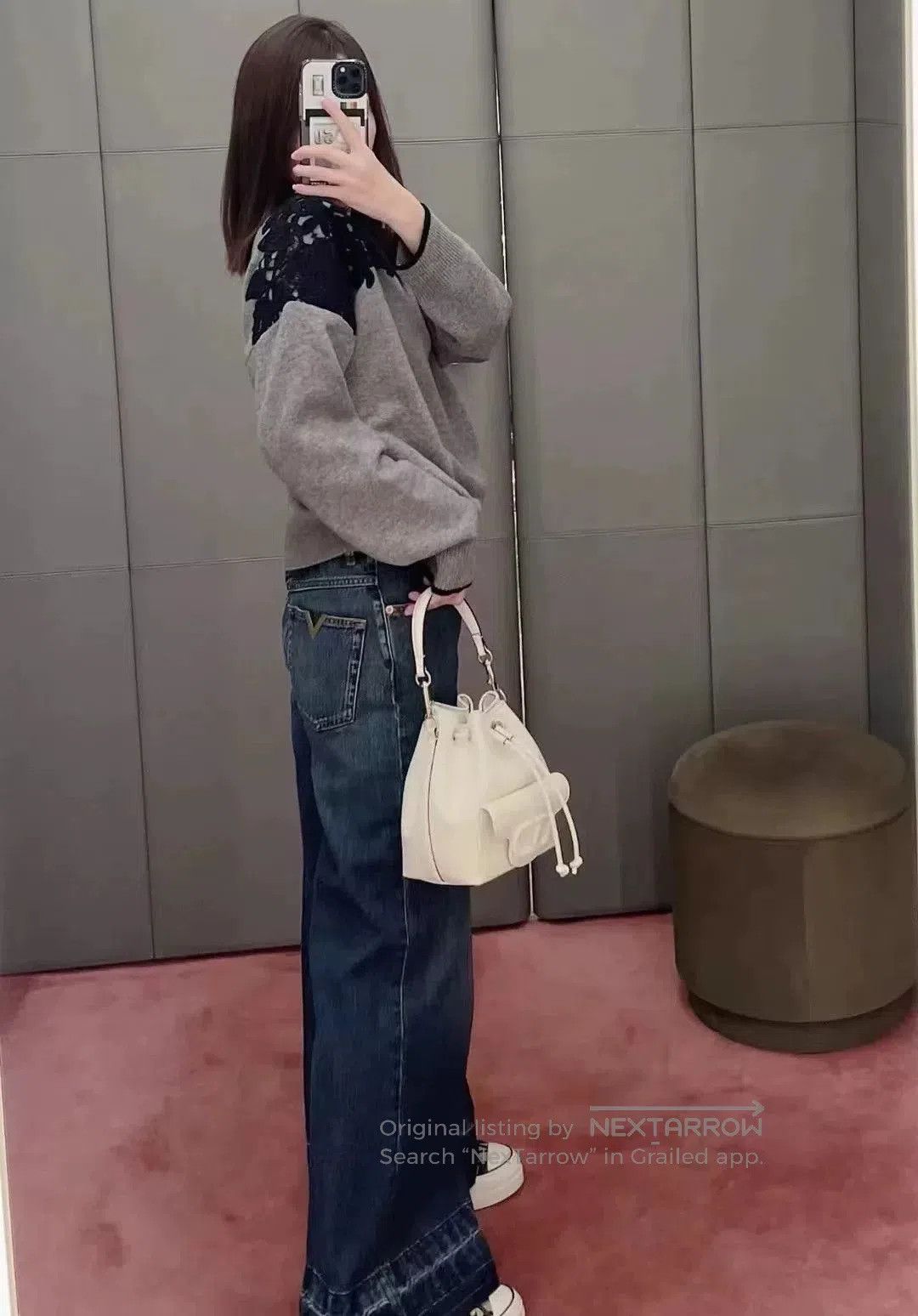 Valentino Valentino Gray Floral Wool Sweater S. Size US S / EU 44-46 / 1 - 7 Thumbnail