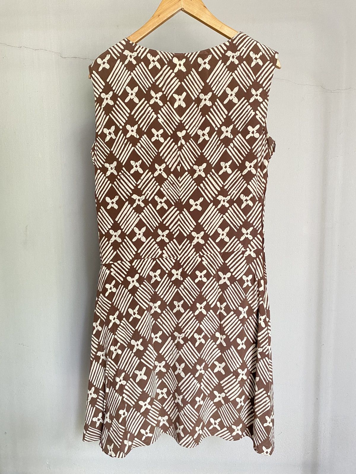 Valentino Valentino Boutique Brown and White Print Mini Dress Size ONE SIZE - 2 Thumbnail