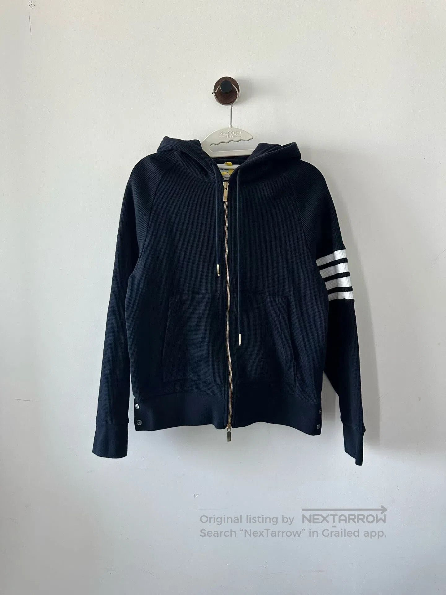 Thom Browne Thom Browne Blue Waffle Zip Hoodie Jacket. Size US S / EU 44-46 / 1 - 1 Thumbnail