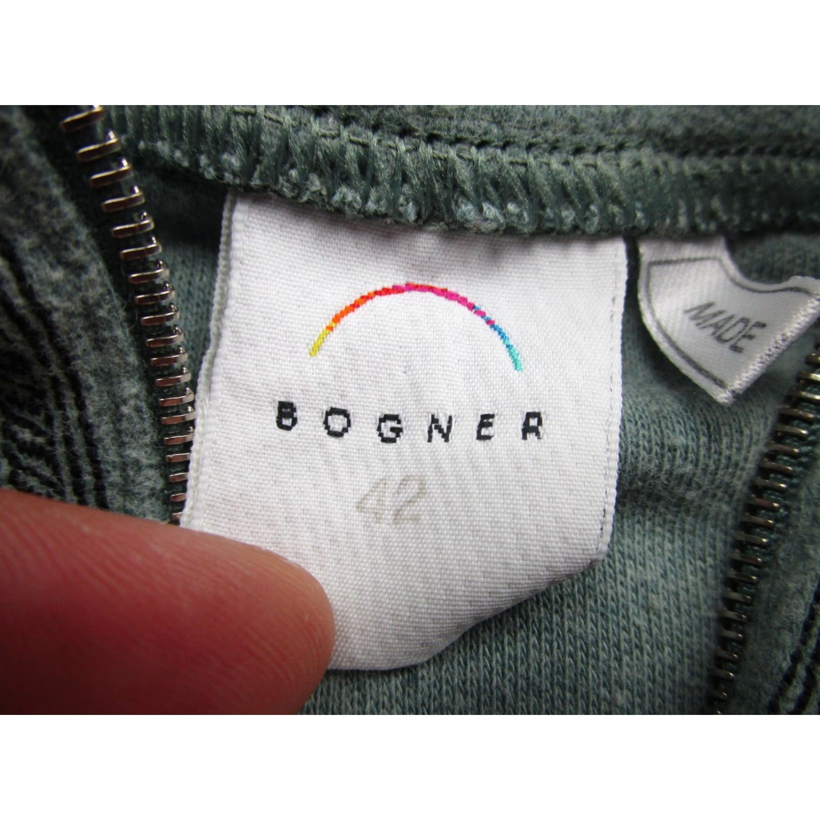 Bogner Bogner Sweater Womens Large Green Mock Neck Quarter Zip Embroidered Made Italy Size M / US 6-8 / IT 42-44 - 6 Thumbnail