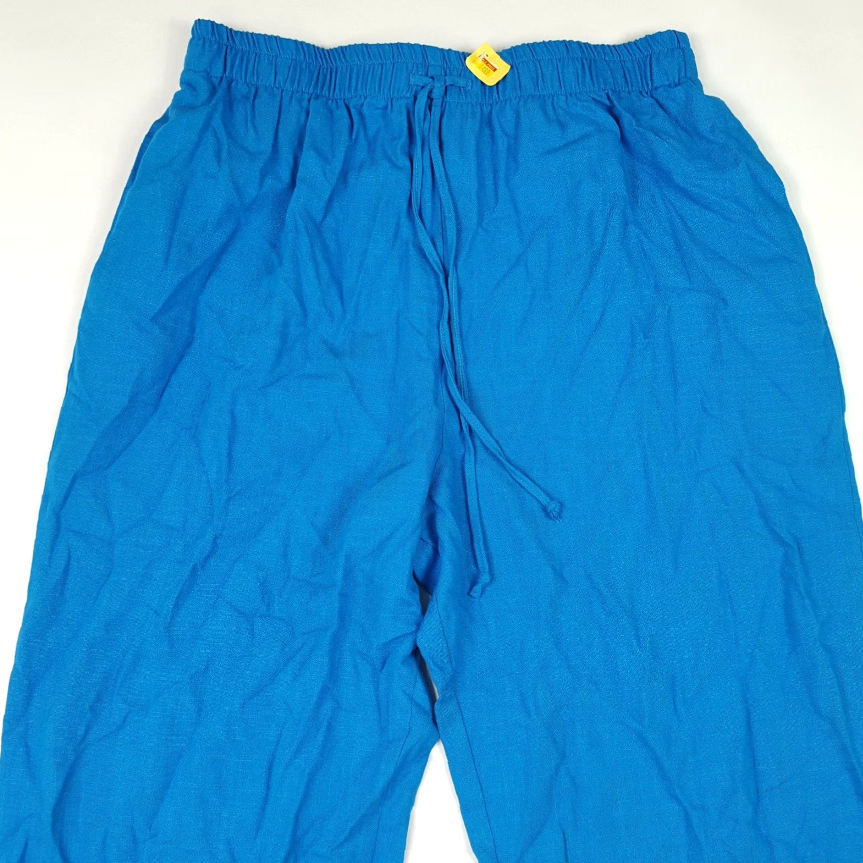 Vintage Vintage Samantha Lee Womens XL Relaxed Blue 80s Stretch Waist Pant Pants Pockets High Rise Drawstring Lounge Jeans? Size 40" / US 18 - 2 Thumbnail