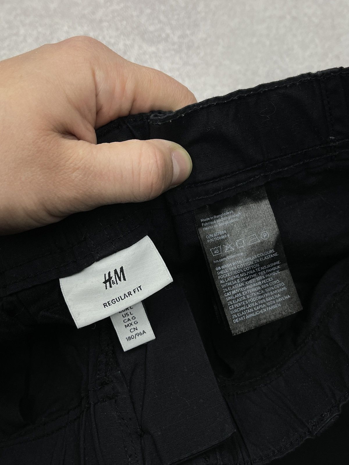 H&M Mens H&M Cargo Pants Black Size US 34 / EU 50 - 9 Thumbnail