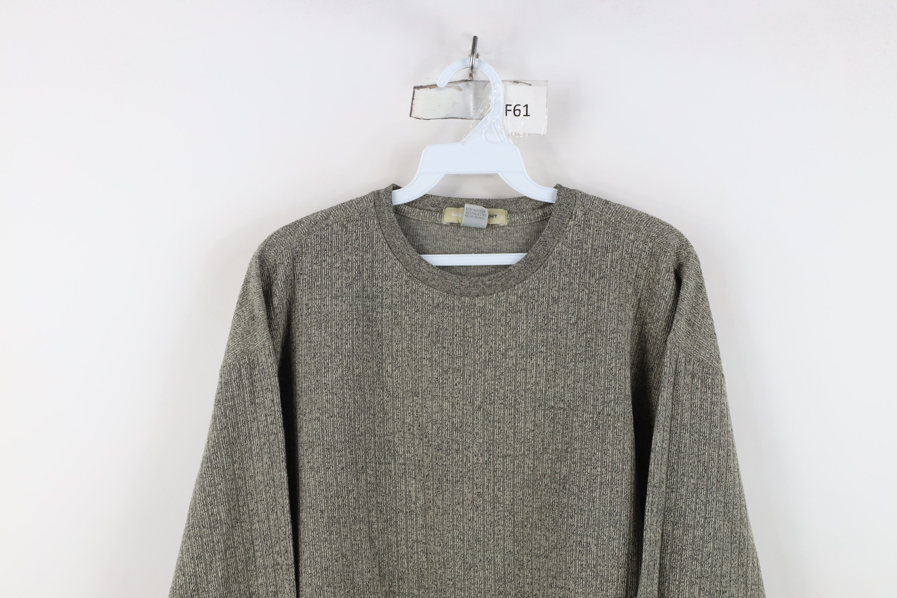 Vintage Vintage 90s Streetwear Ribbed Knit Long Sleeve T-Shirt Gray Size US XL / EU 56 / 4 - 2 Thumbnail