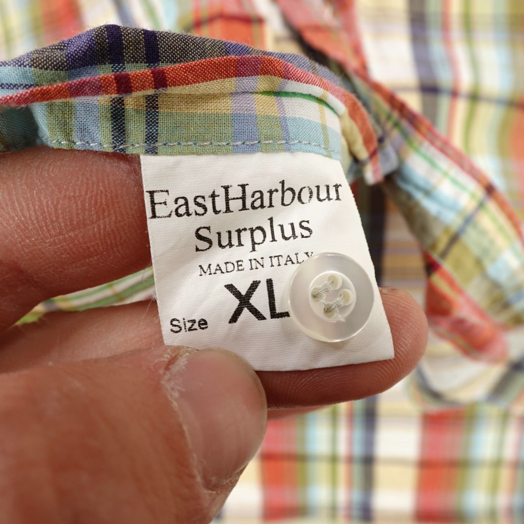 East Harbour Surplus VINTAGE East Harbour Surplus Men's Shirt XL Orange Plaid Button-Up Casual Formal Workwear Italy Size US XL / EU 56 / 4 - 4 Thumbnail