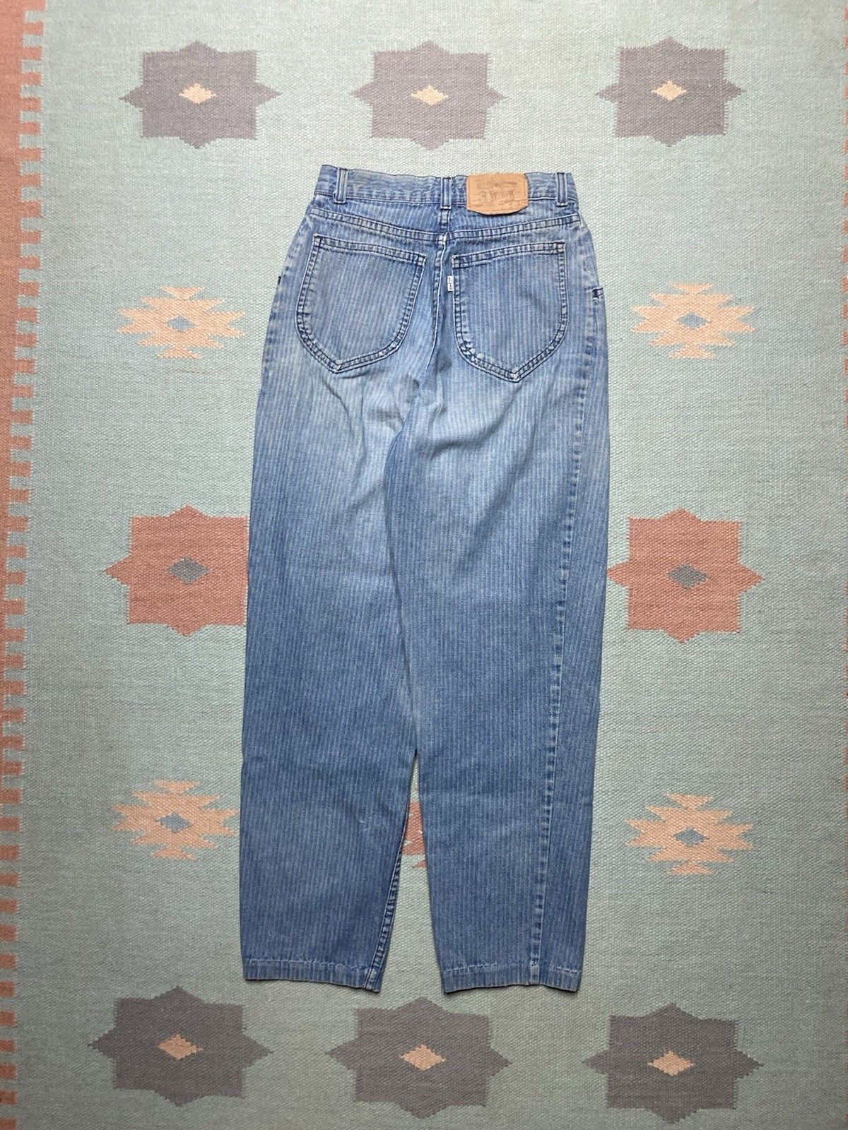 Levi's × Vintage 70s Levis jeans pinstripe white tab tapered women 24x26.5 Size 24" / US 00 / IT 34 - 1 Thumbnail