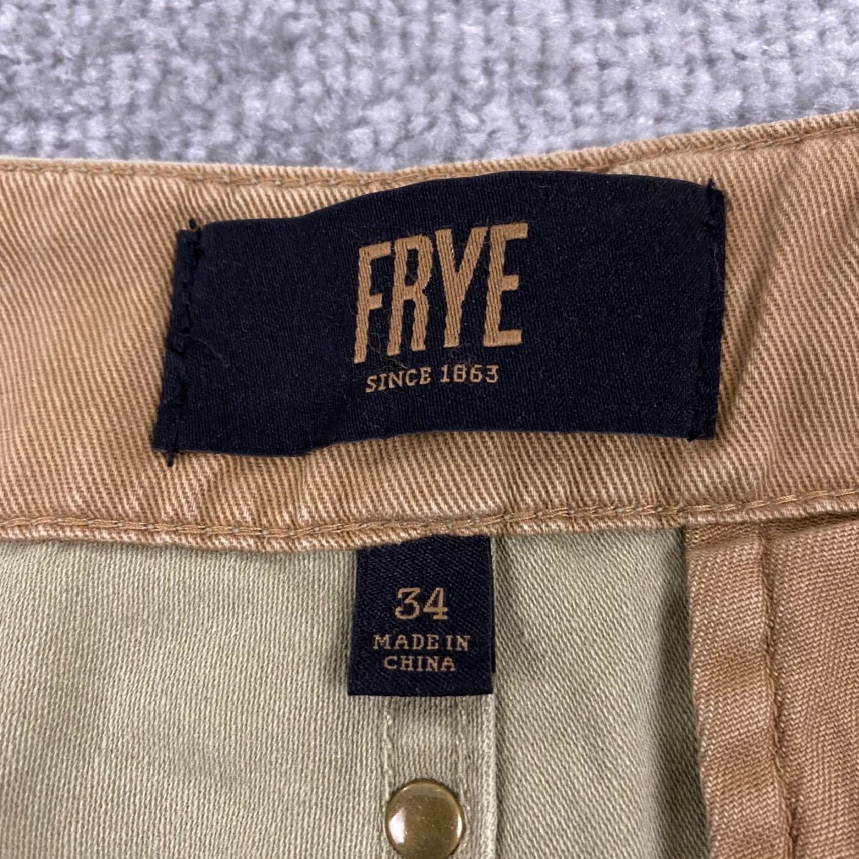 Frye FRYE Camber Pants Mens 34x32 Brown Straight Regular Five-Pocket Design Double Knee Button Fly Pants Size US 34 / EU 50 - 2 Thumbnail
