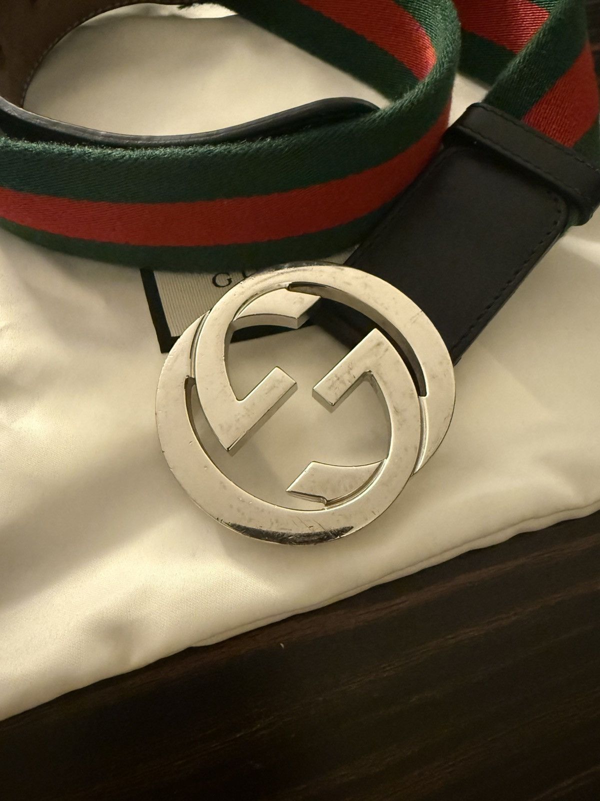 Gucci Gucci GG belt green/red 85 cm Size 34 - 3 Thumbnail