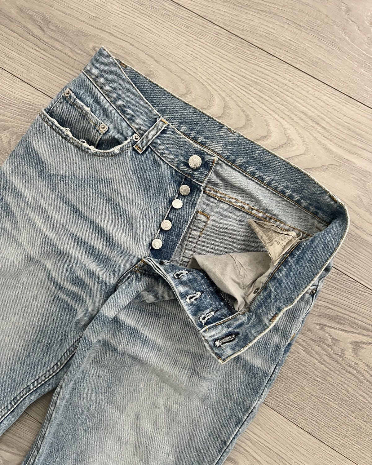 Helmut Lang Helmut Lang 2003 Vintage Clean Broken Denim Jeans Size US 30 / EU 46 - 6 Thumbnail