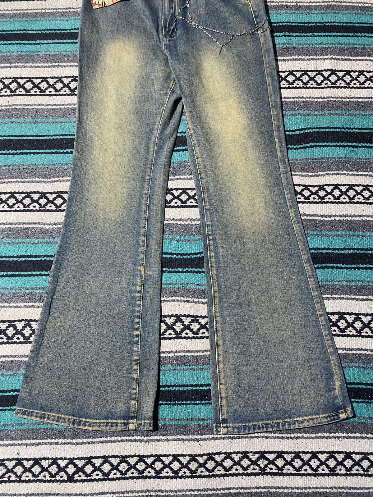 Kapital 2000s Romwe - Skull Mudwash Flared Denim Size US 31 - 5 Thumbnail