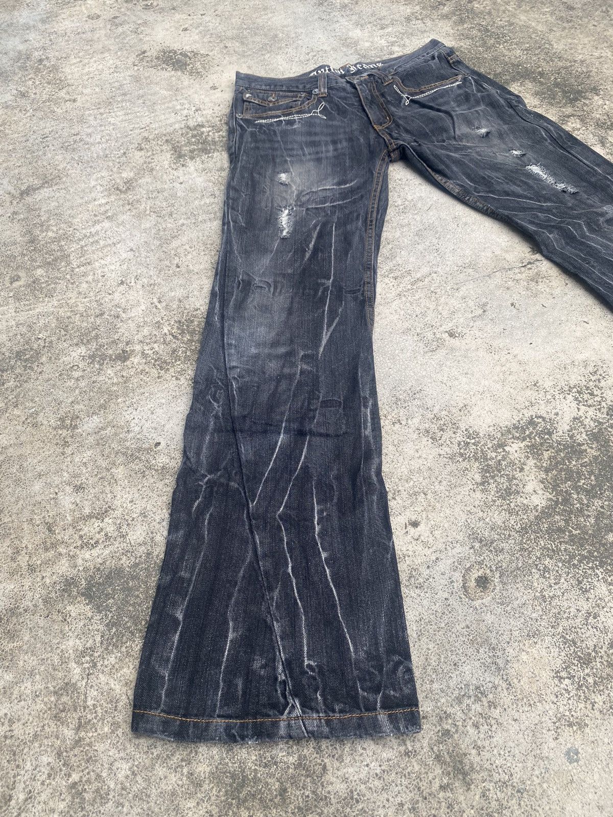 Flare Jeans Antful Distressed Clawmark Splash
