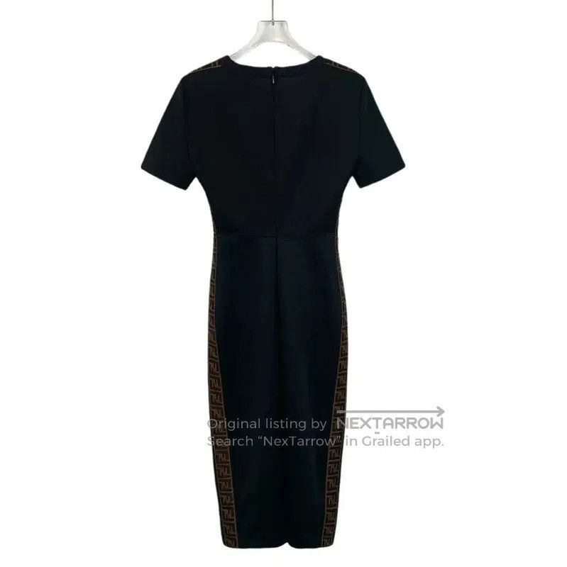 Fendi Fendi Black Midi Dress with Signature Details . Size S / US 4 / IT 40 - 2 Thumbnail