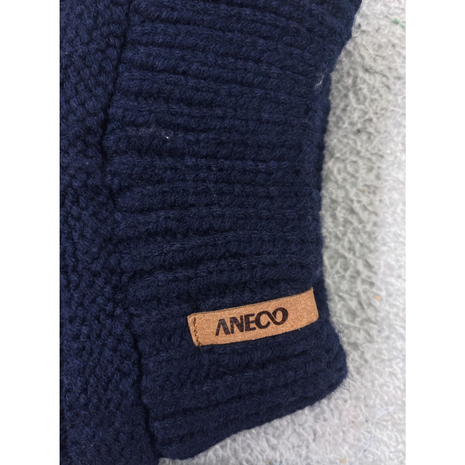 Vintage Aneco Beanie Adult One Size Blue Knit Acrylic Winter Hats Ski Outdoor Pom Beanie Womens/A mens Size ONE SIZE - 3 Thumbnail