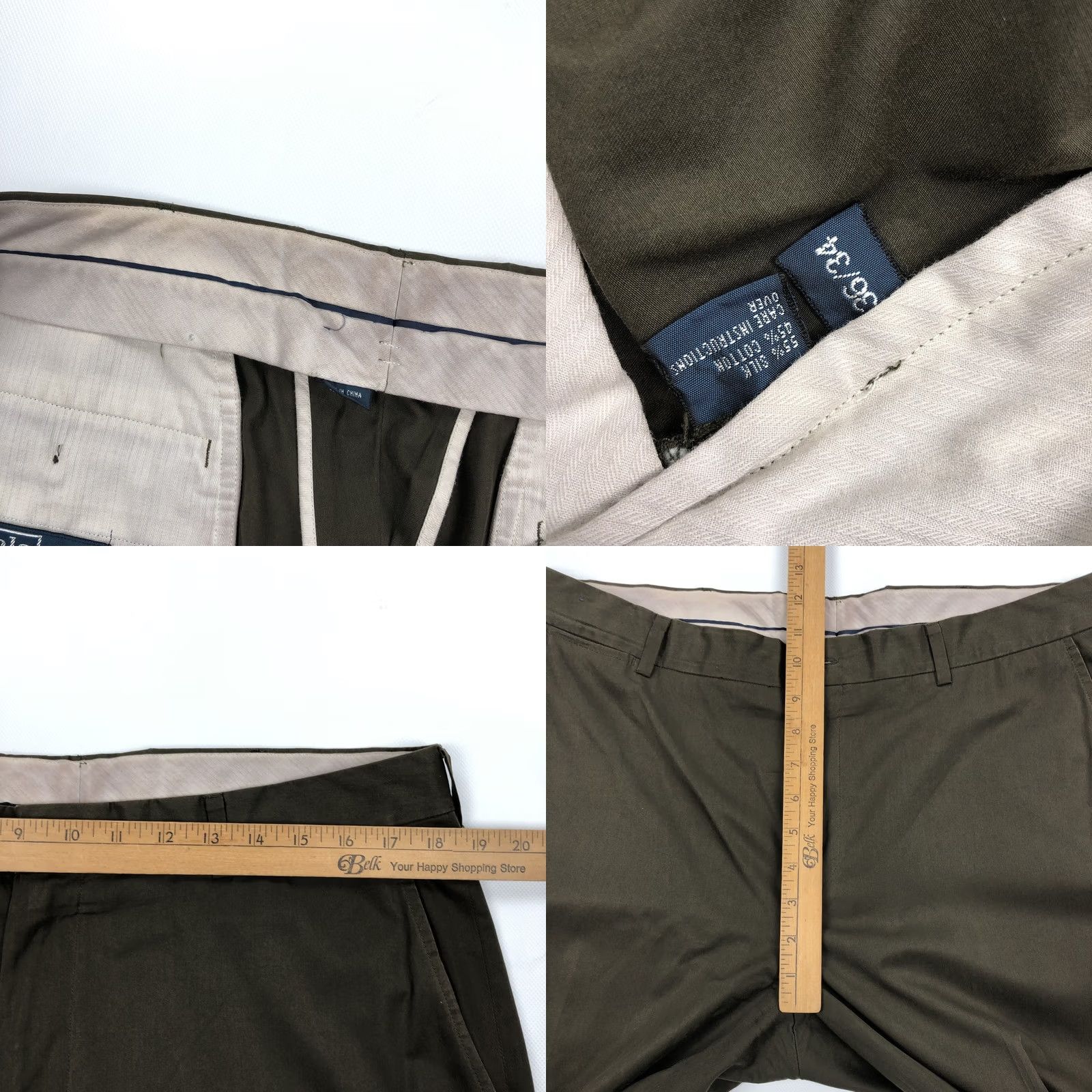 Polo Ralph Lauren Polo Ralph Lauren Olive Green Flat Front Dress Pants Men 36x34 Classic Fit 36 Size US M / EU 48-50 / 2 - 8 Thumbnail