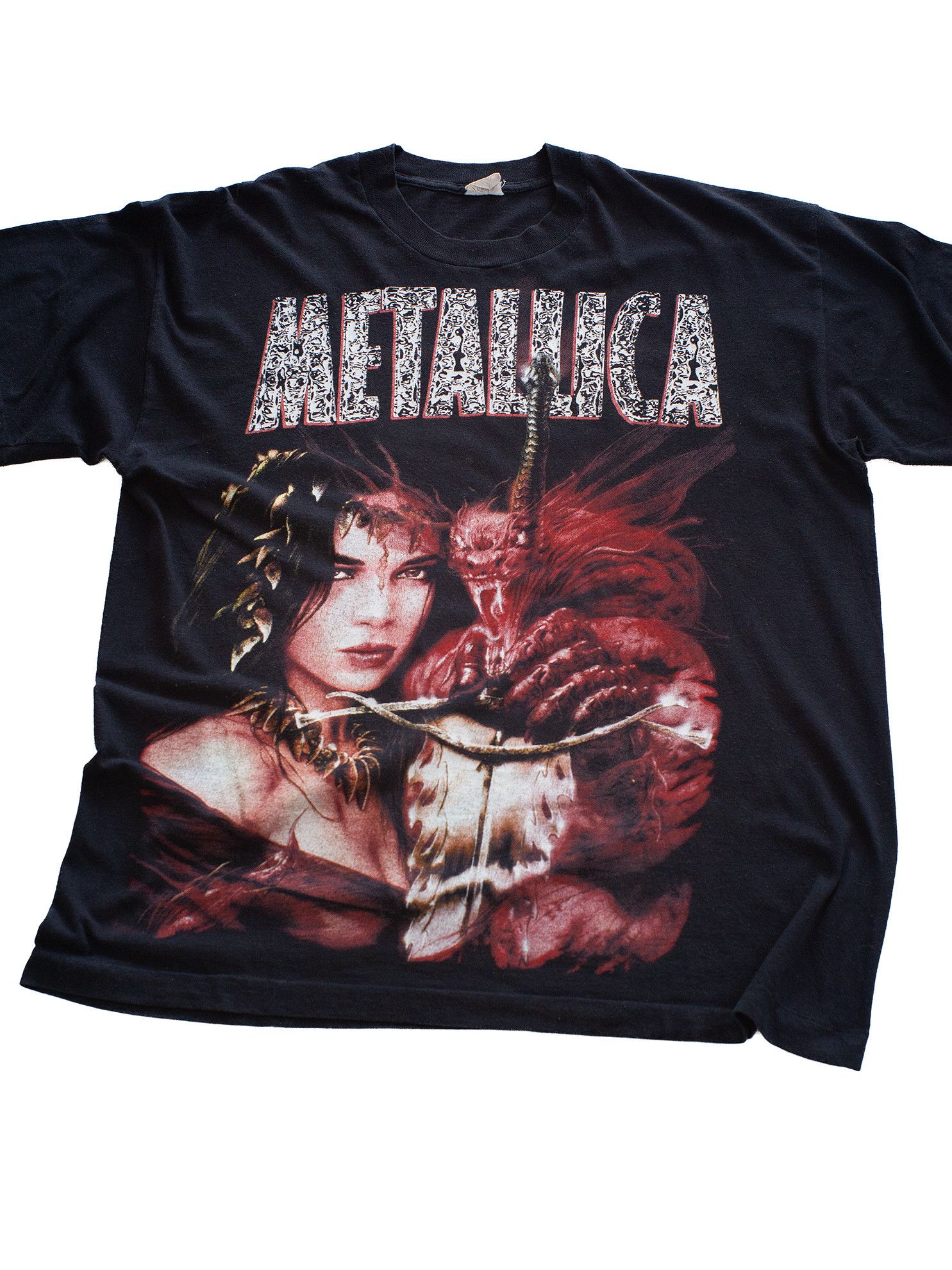 Metallica Vintage 90s Metallica "Don't Give A Fuck" Metal Band T-Shi Size US XL / EU 56 / 4 - 1 Thumbnail