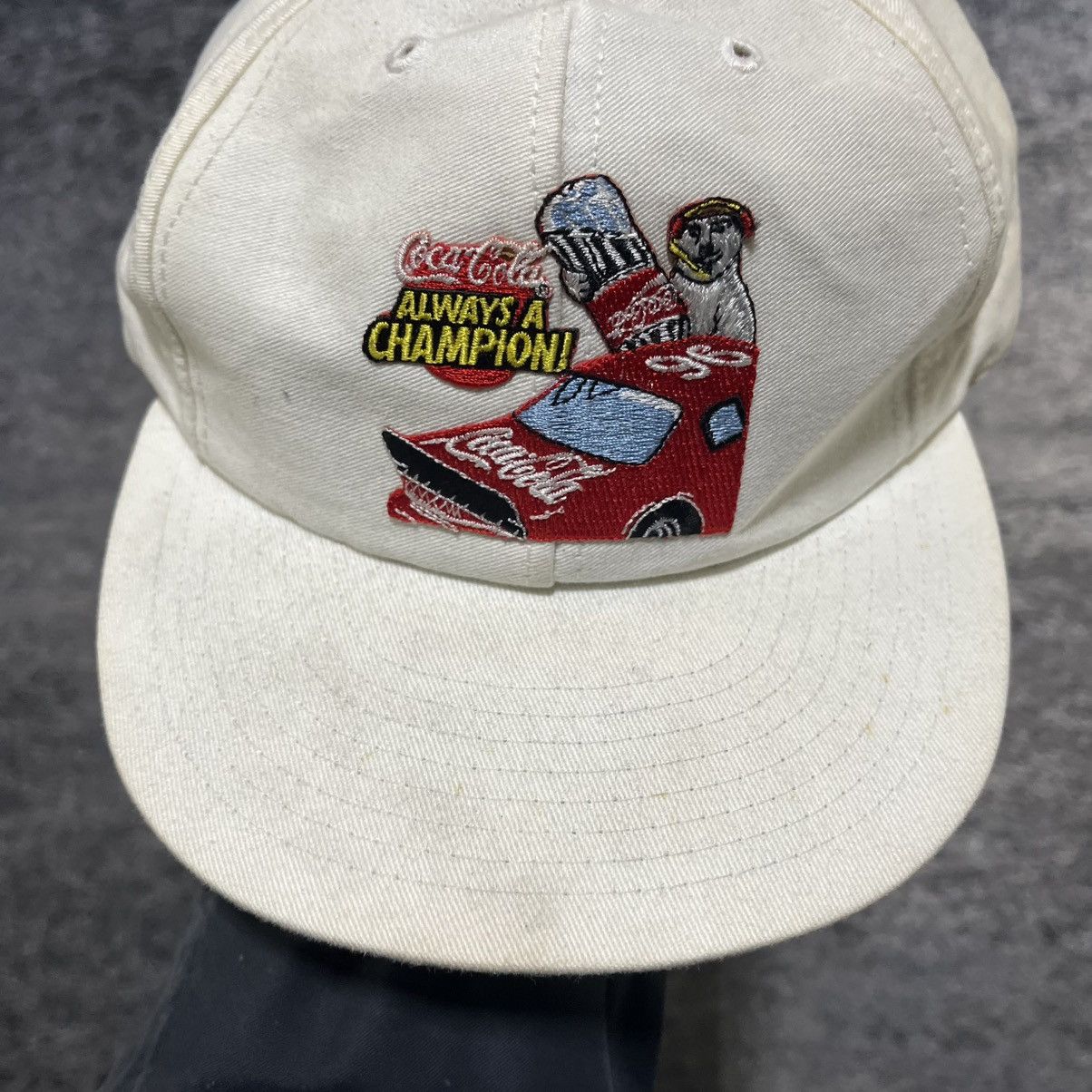 Coca Cola VINTAGE 90s COCA COLA RACING POLAR BEAR SNAPBACK HAT Size ONE SIZE - 3 Thumbnail