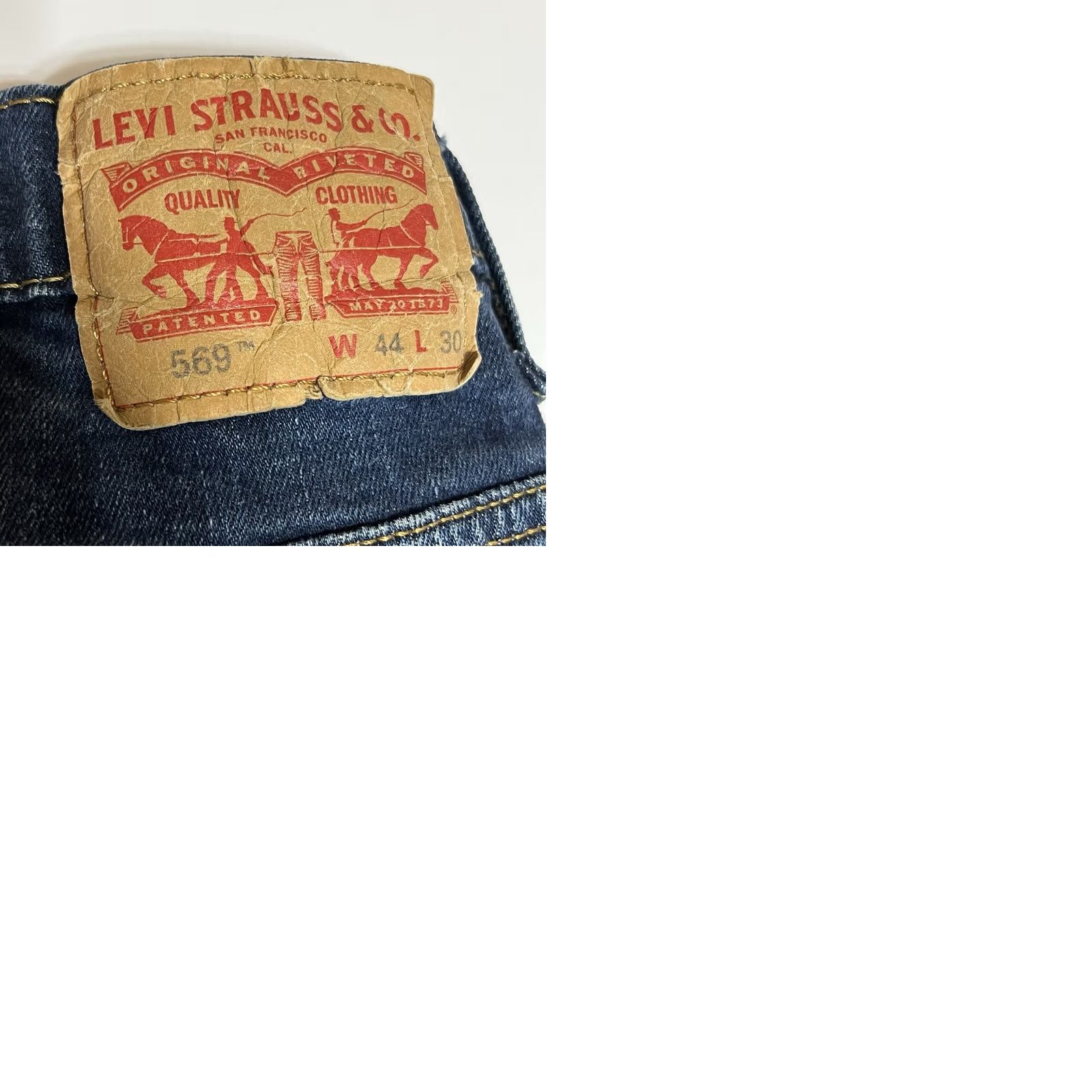 Levi's Levi's 569 Jeans Mens 44x28/44x30 Straight Loose Denim Stretch Regular 500 Series Dark Blue Jeans Mens Size US 44 / EU 60 - 9 Thumbnail