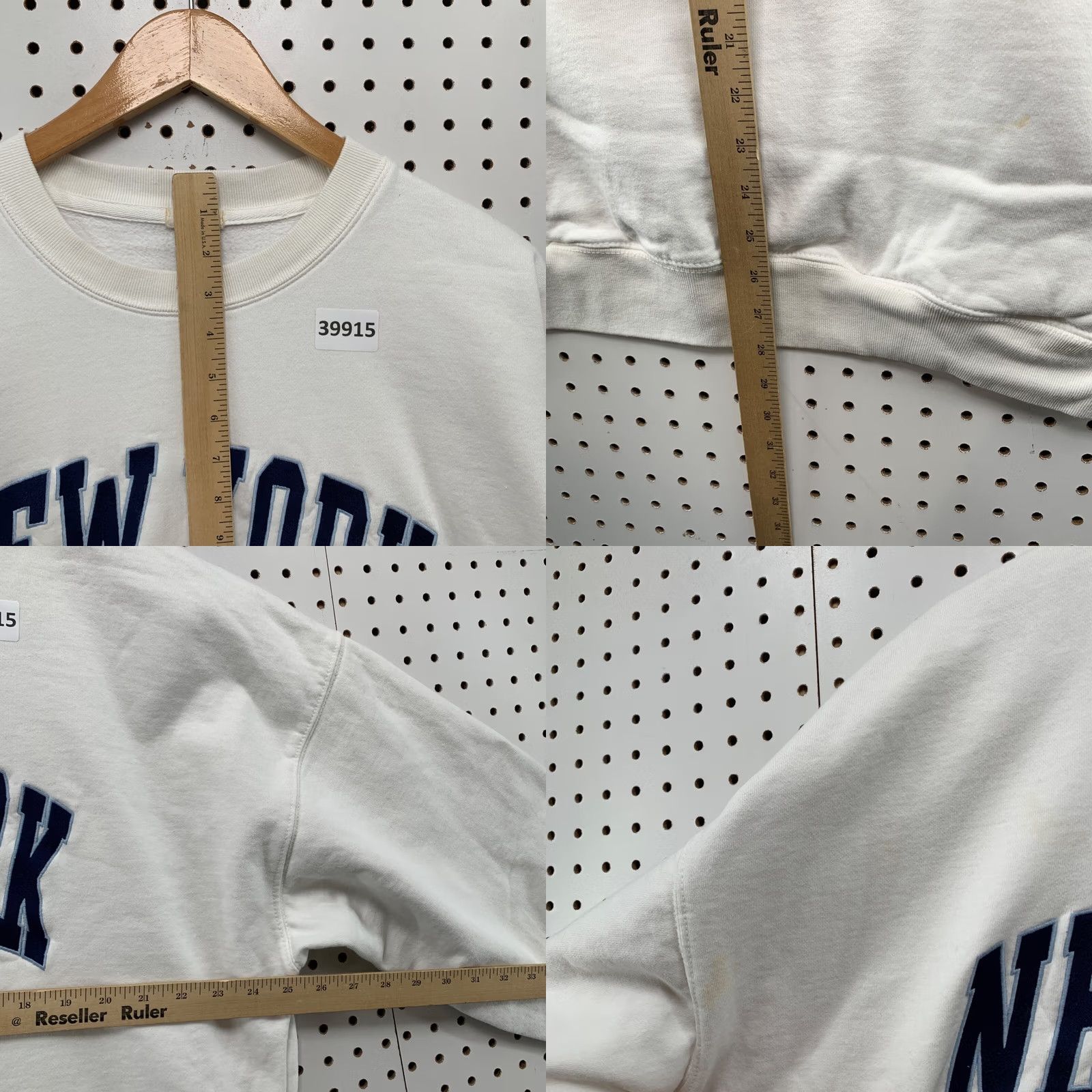 Brandy Melville John Galt New York Sweatshirt Womens One Size White Pockets Embroidered Size ONE SIZE - 9 Thumbnail