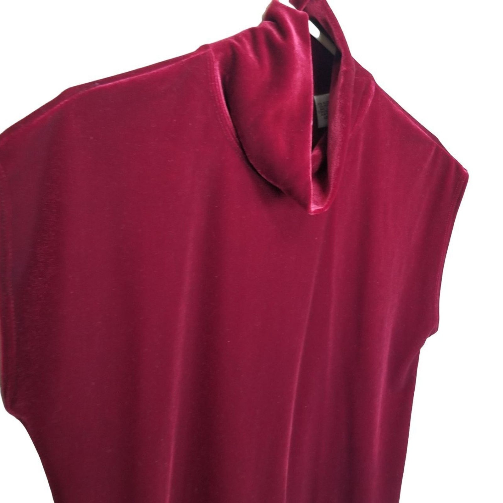 Chicos Chicos Aspen Red Velvet Mock Neck Top Holiday Party Xmas Size M / US 6-8 / IT 42-44 - 4 Thumbnail