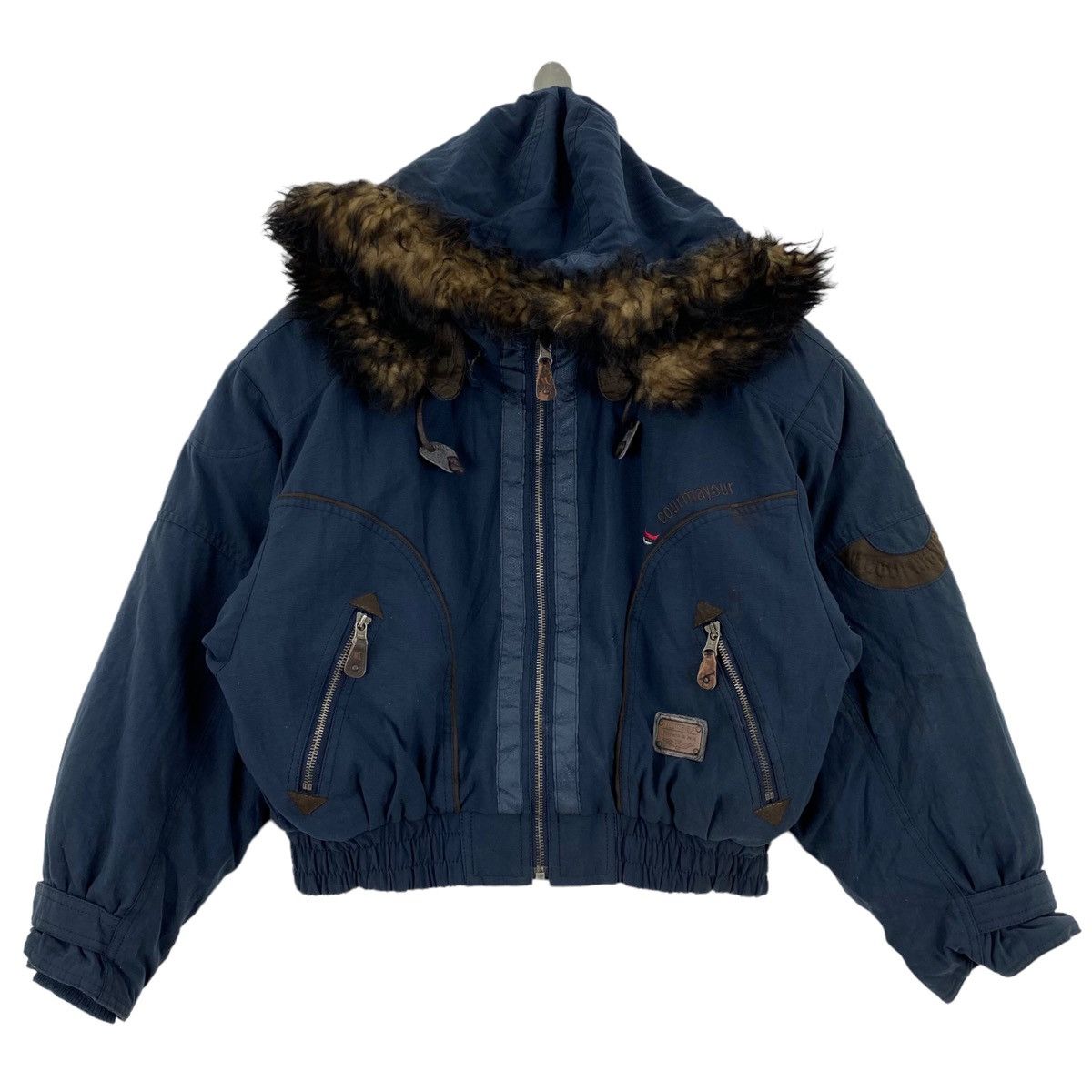 Japanese Brand COURMAYEUR Japan Winter Ski Surf Hooded Short Navy Bomber Size US L / EU 52-54 / 3 - 1 Thumbnail