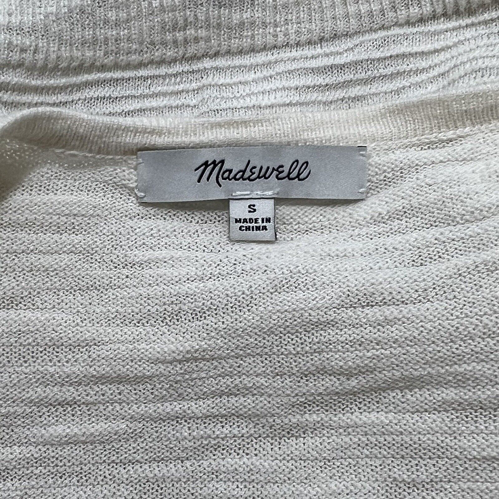 Madewell Madewell Cardigan Open Front Ivory Sweater With Pockets Size S / US 4 / IT 40 - 3 Thumbnail