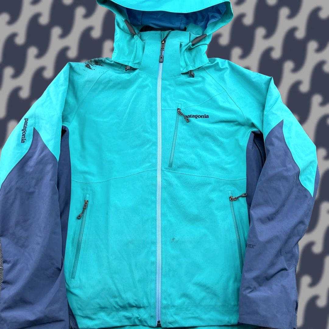 Patagonia Patagonia Jacket Womens Medium Gore-Tex Hooded Powder Bowl Green Blue Teal Zip Full Zip Wind-Resistant Water-Resistant casual travel Size M / US 6-8 / IT 42-44 - 1 Thumbnail