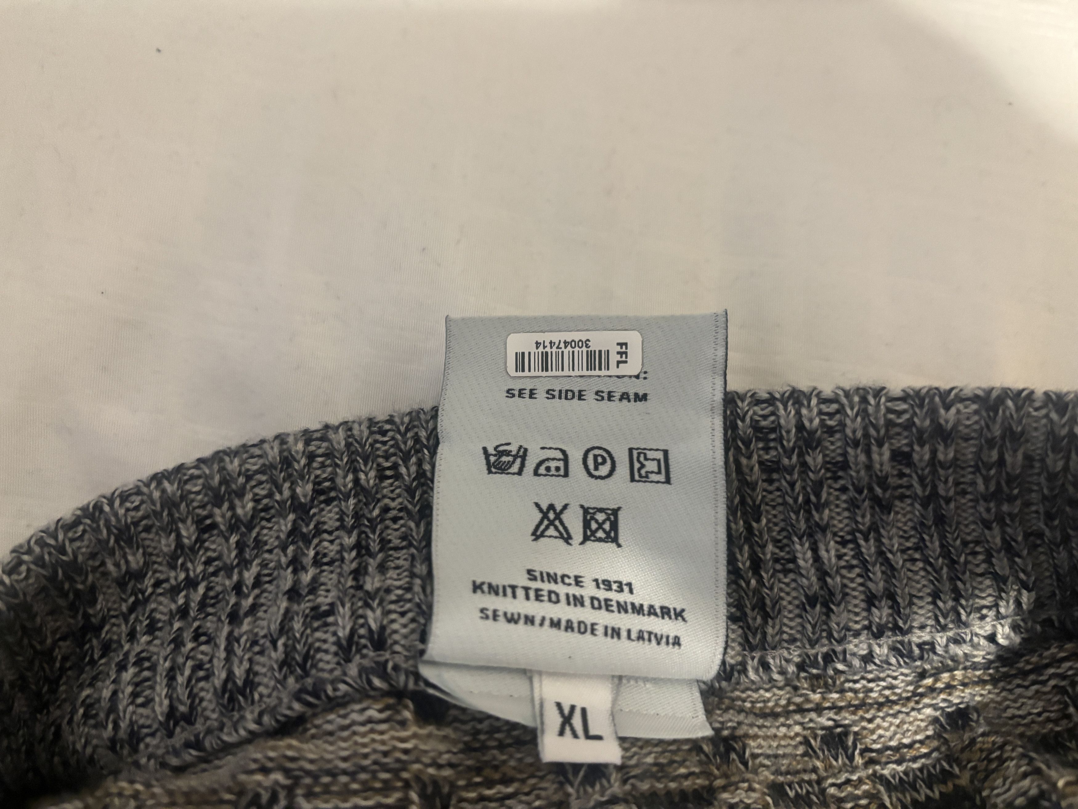 S.N.S. Herning Gray Brown Heather Cotton Merino Wool Textured Knit Cardigan Size US XL / EU 56 / 4 - 10 Thumbnail