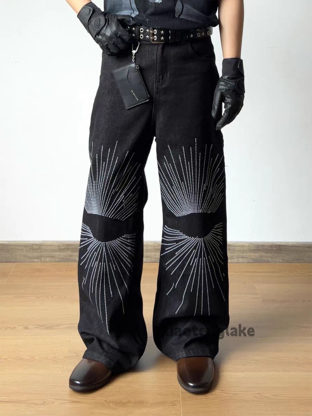 Jean xtl Vintage wide Leg loose baggy embroidery jeans Size US 32 / EU 48 - 3 Thumbnail