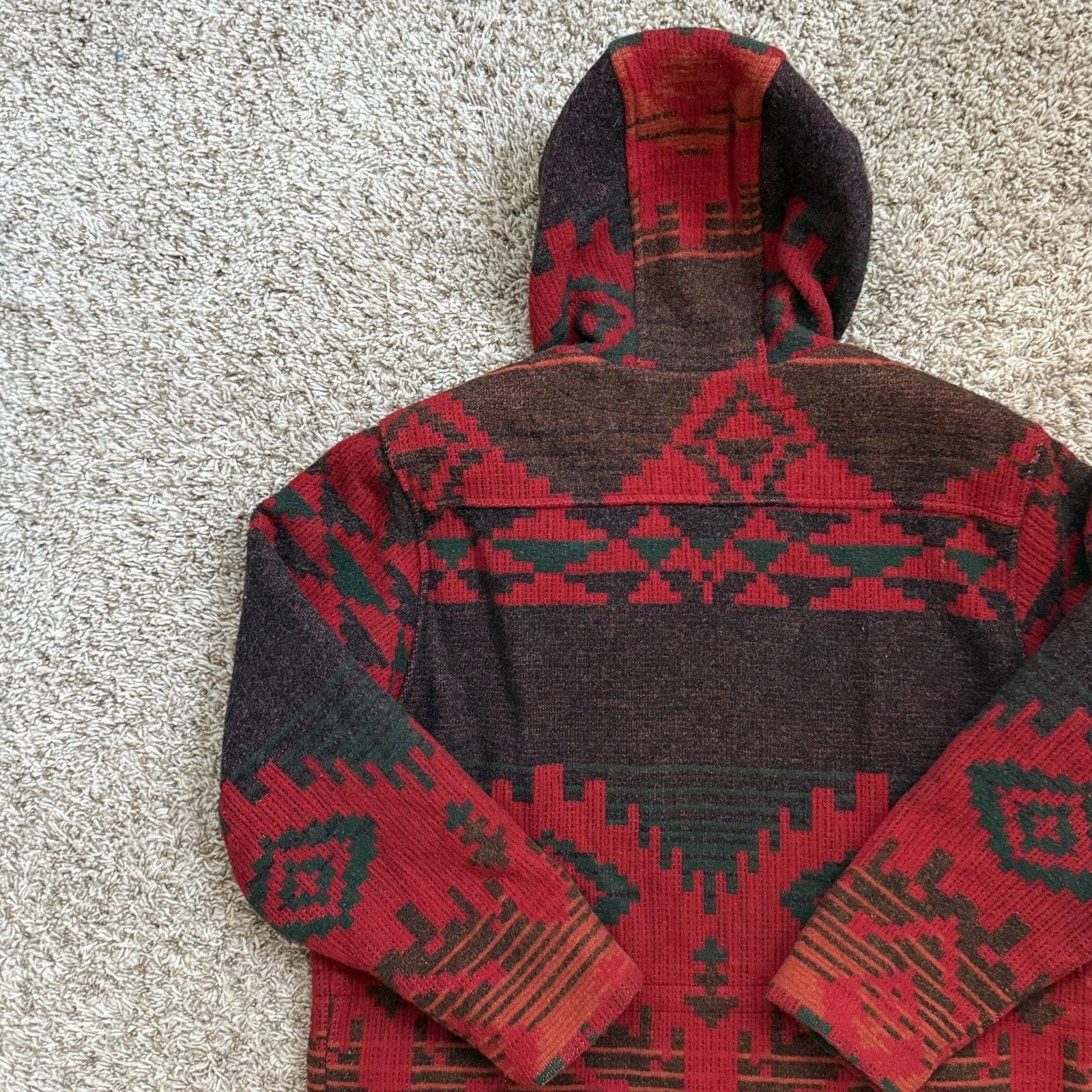 Vintage × Woolrich Woolen Mills Vintage Woolrich Aztec Wool Southwestern Jacket Red Tribal Size L / US 10 / IT 46 - 7 Thumbnail