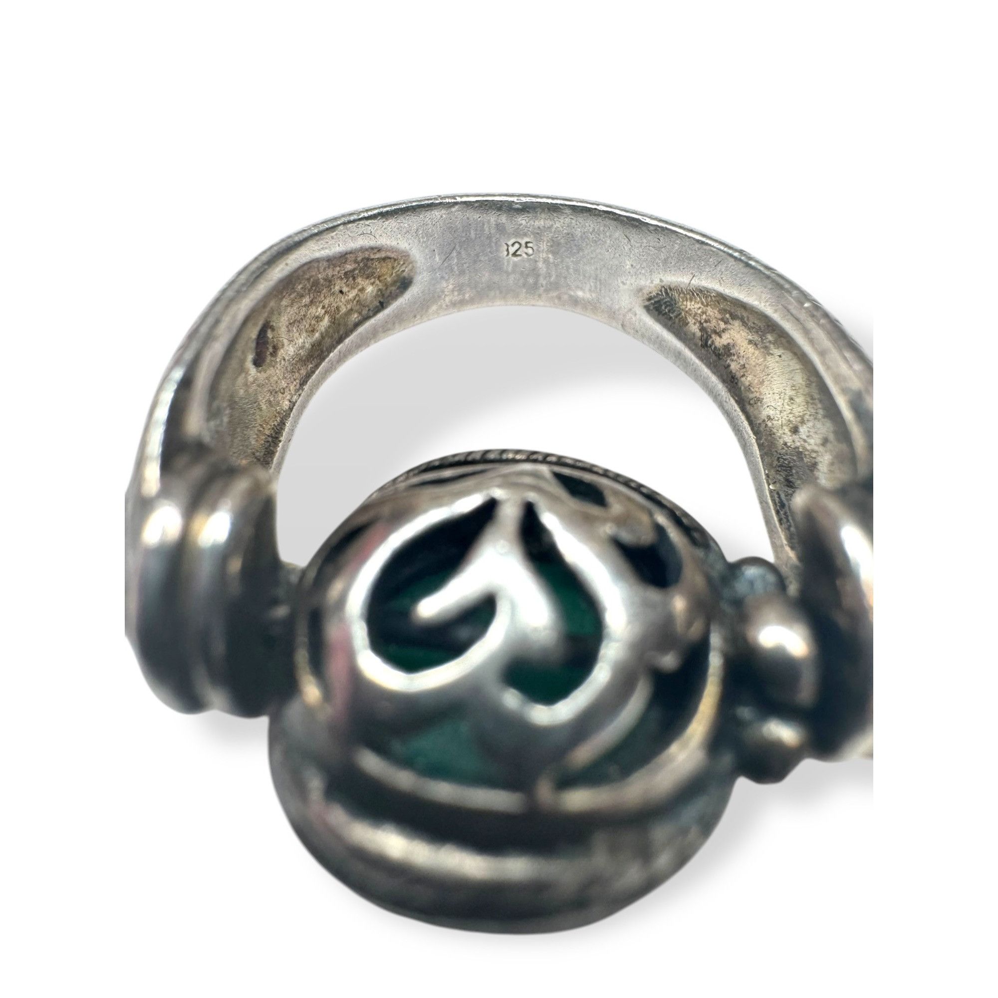 Other Vintage Sterling Silver Green Tourmaline Reversible Spinning Size ONE SIZE - 7 Thumbnail