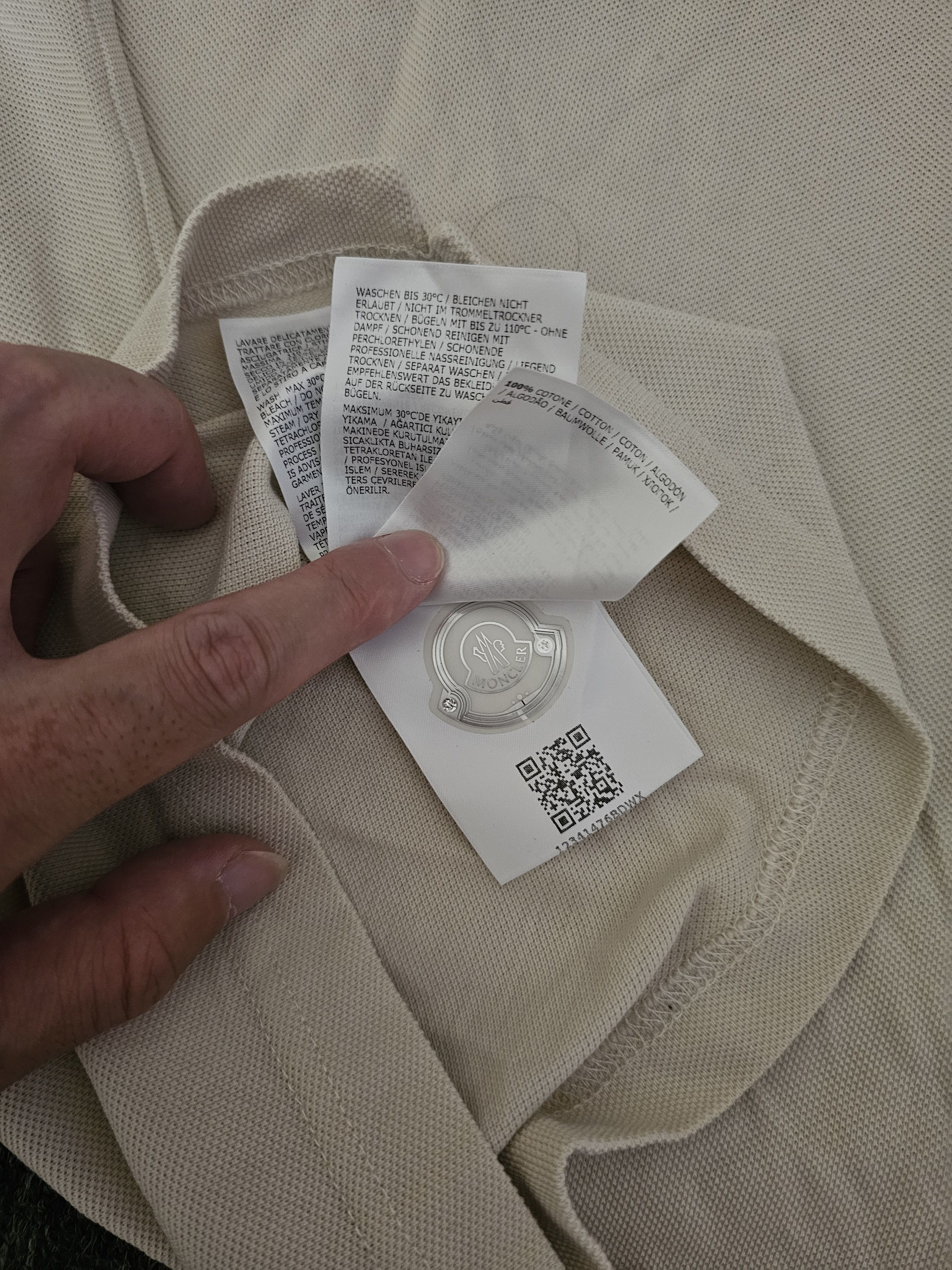 Moncler Moncler Men's Beige Long Sleeve Polo Shirt Size L Like M Size US L / EU 52-54 / 3 - 7 Thumbnail