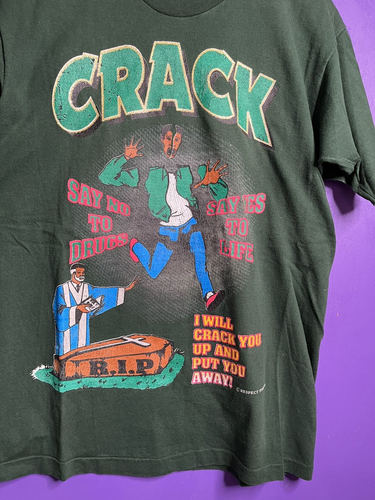 Vintage Vintage 90s CRACK say no to drugs t-shirt Size US L / EU 52-54 / 3 - 3 Thumbnail