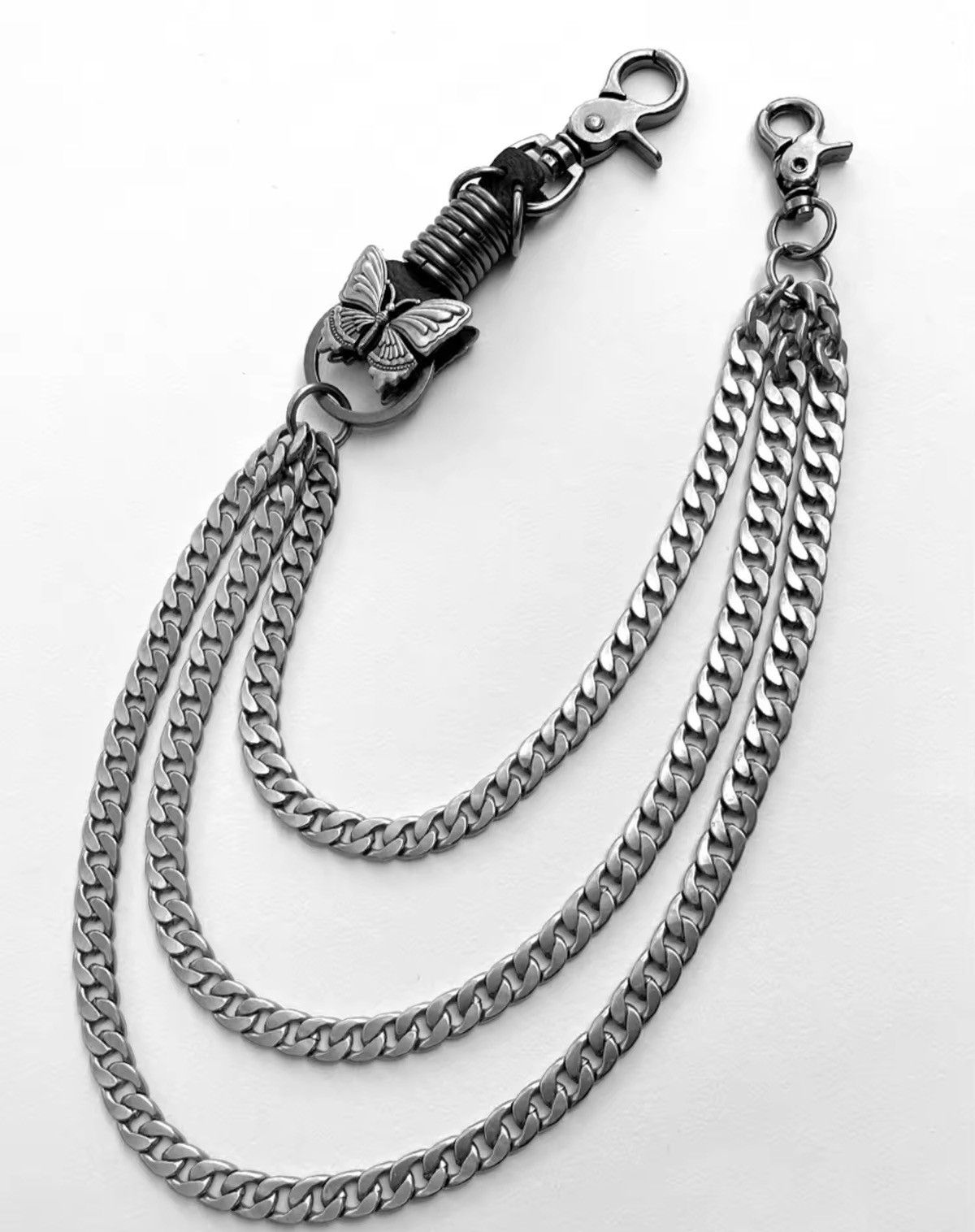 Vintage Retro Layers Chain Metal Butterfly Wallet Pant Chain Size ONE SIZE - 3 Thumbnail