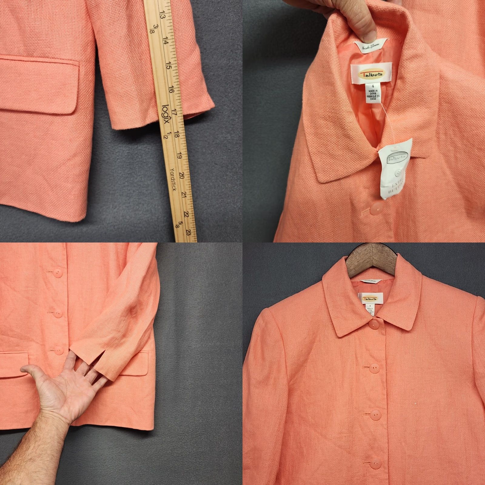 Talbots Talbots Irish Linen Womens Suit Jacket Skirt Set Coral Orange 2 Piece Size 4 2 4 2 Womens Preppy Size 28" / US 6 / IT 42 - 8 Thumbnail