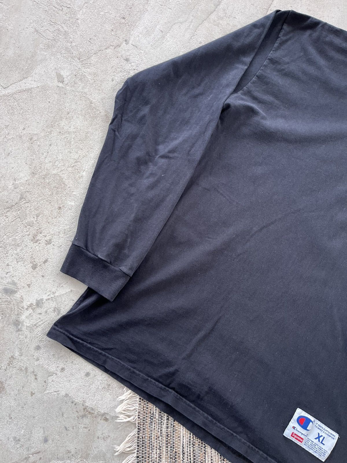 Champion × Supreme Vintage Champion Supreme Faded Black LongSleeve Tshirt Y2K Size US XL / EU 56 / 4 - 3 Thumbnail