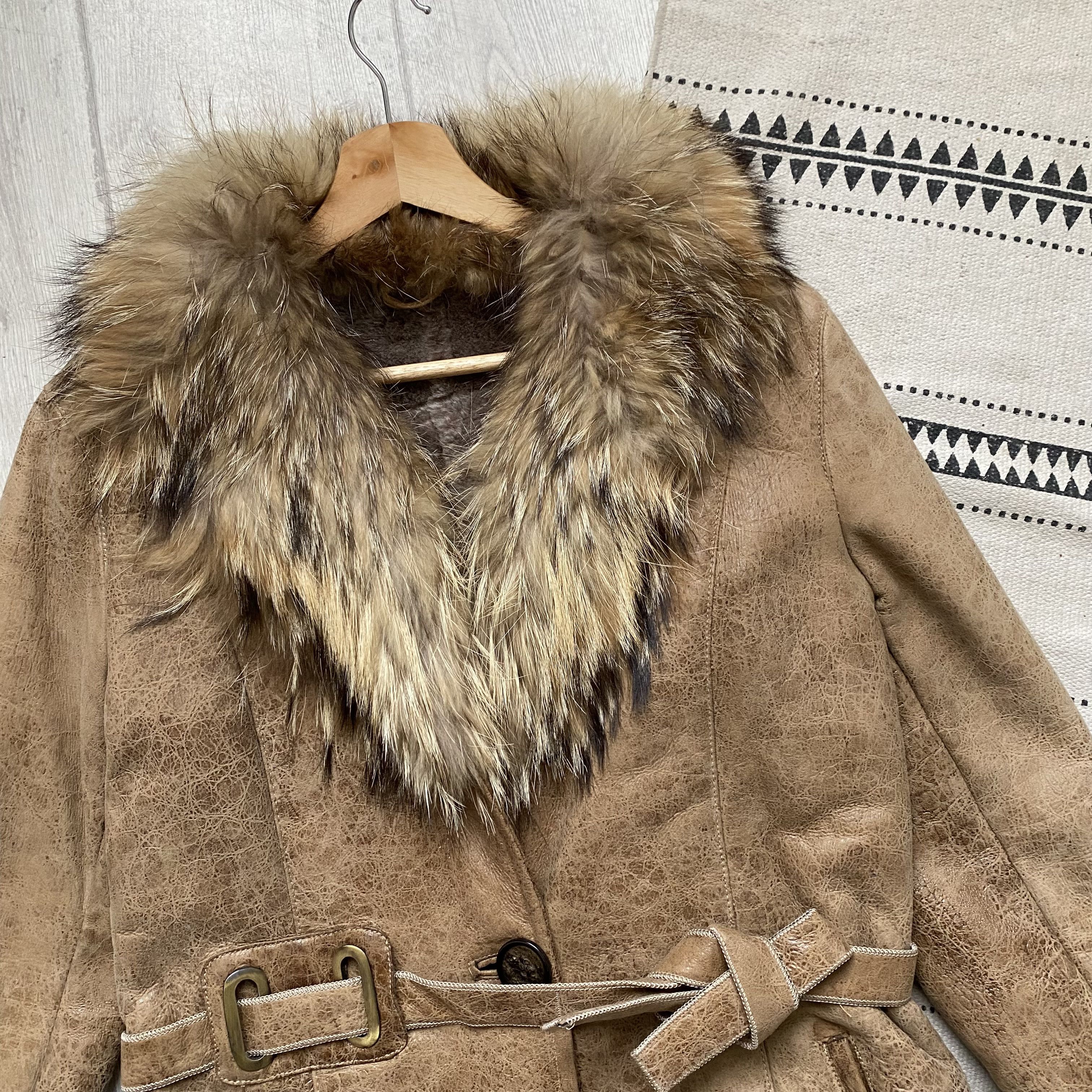 If Six Was Nine Y2K Vintage 2000s Real Fur Shepkins coat bandage Avant-garde Size L / US 10 / IT 46 - 6 Thumbnail