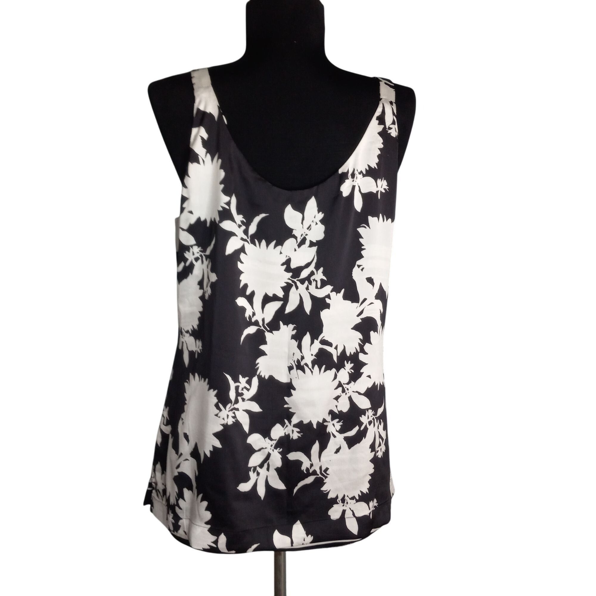 White House Black Market WHBM S Tank Top Reversible Sleeveless Floral Striped Print B Size S / US 4 / IT 40 - 12 Thumbnail