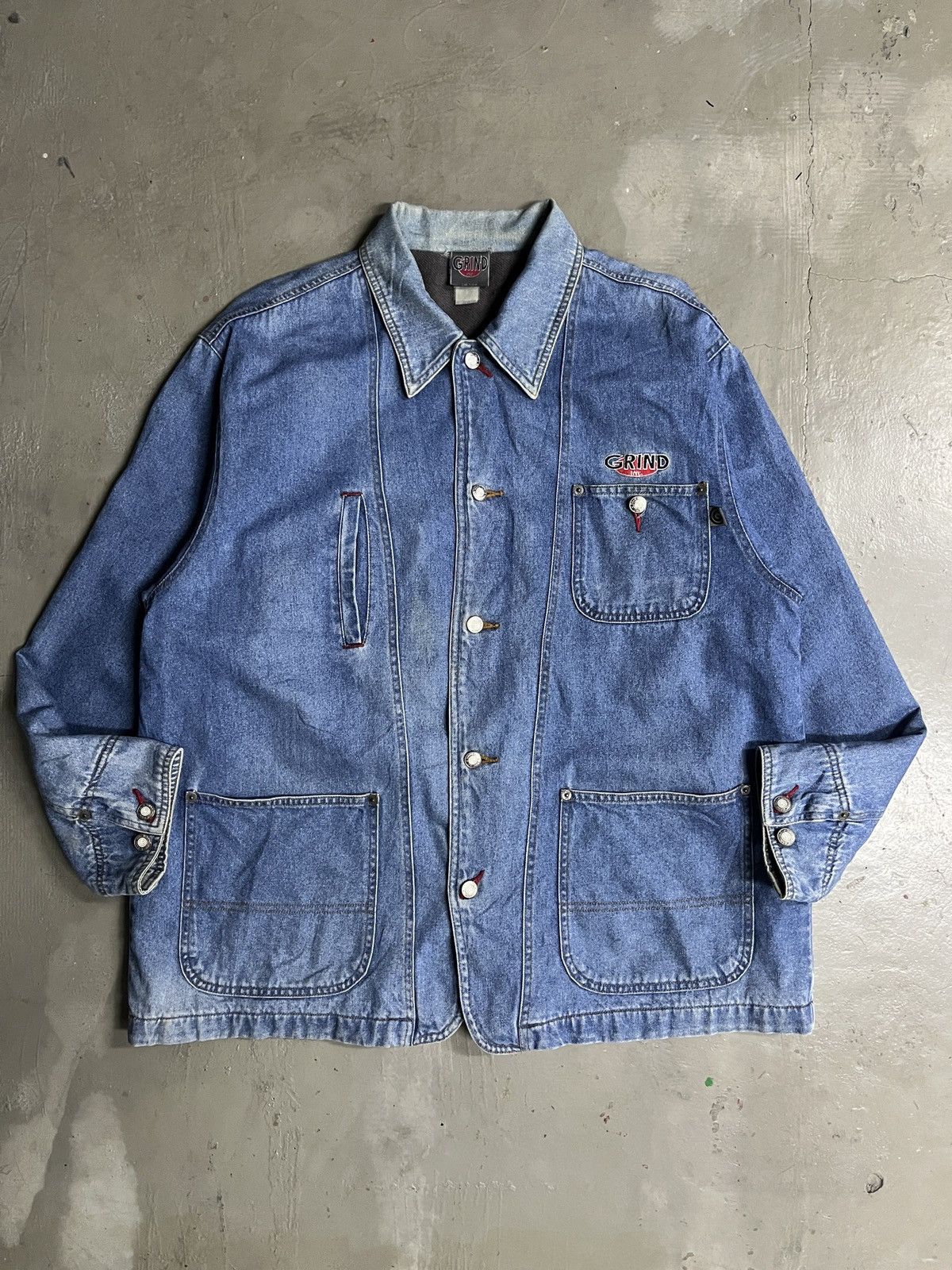 Hook-Ups RARE Vintage Work Chore Jacket Grind Inc Skateboard Size US XL / EU 56 / 4 - 1 Thumbnail